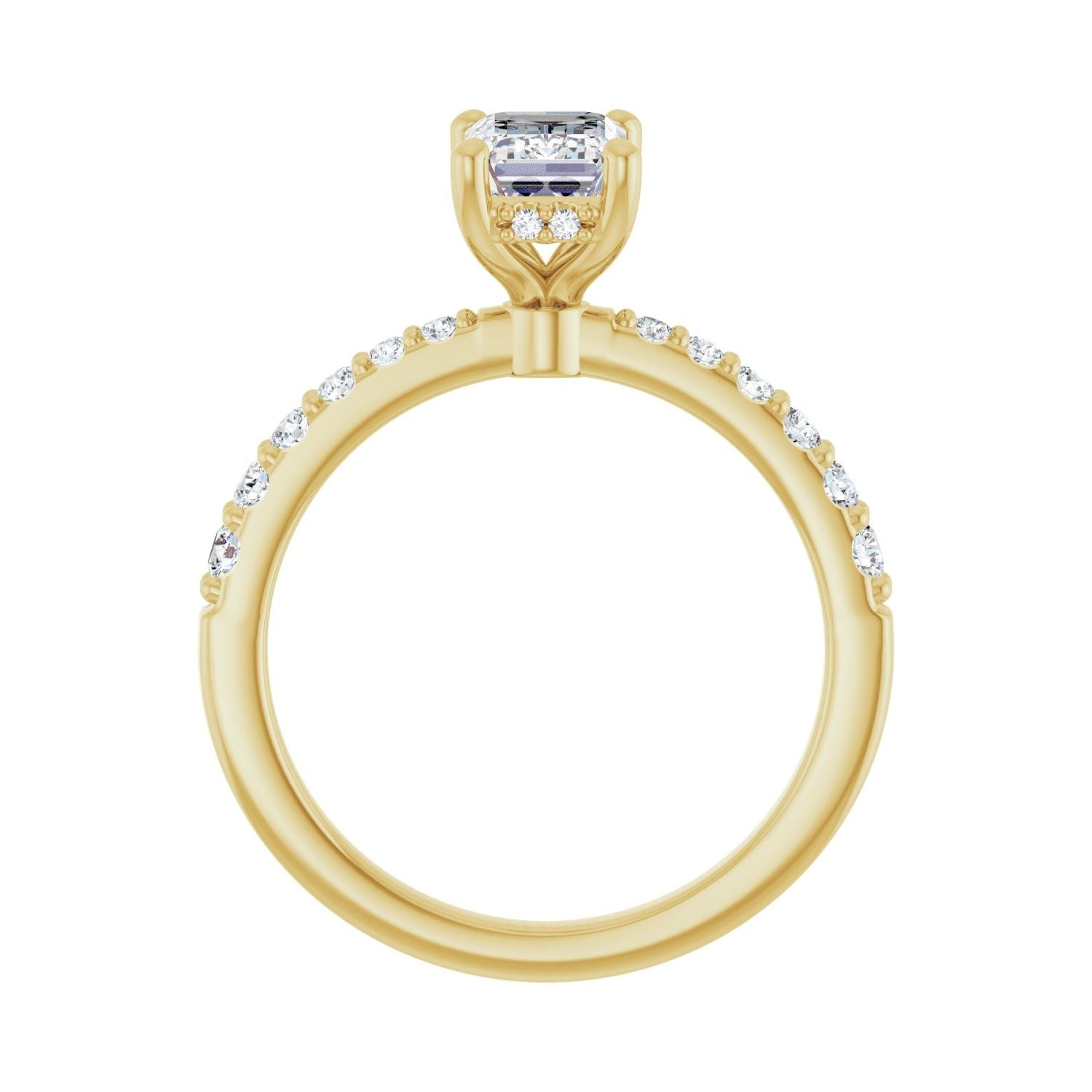 Emerald Hidden Halo-Style Engagement Ring | Metal Type=14K Yellow Gold | Center Stone Size=1.5 CT | Image 2
