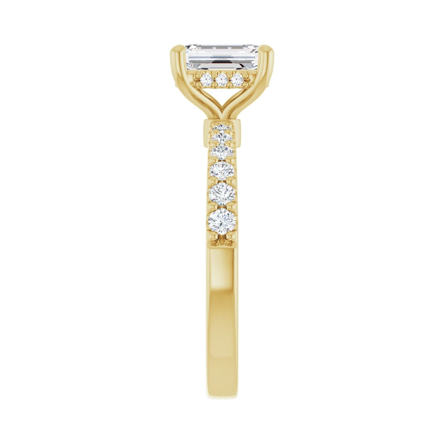 Emerald Hidden Halo-Style Engagement Ring | Metal Type=14K Yellow Gold | Center Stone Size=1.5 CT | Image 4