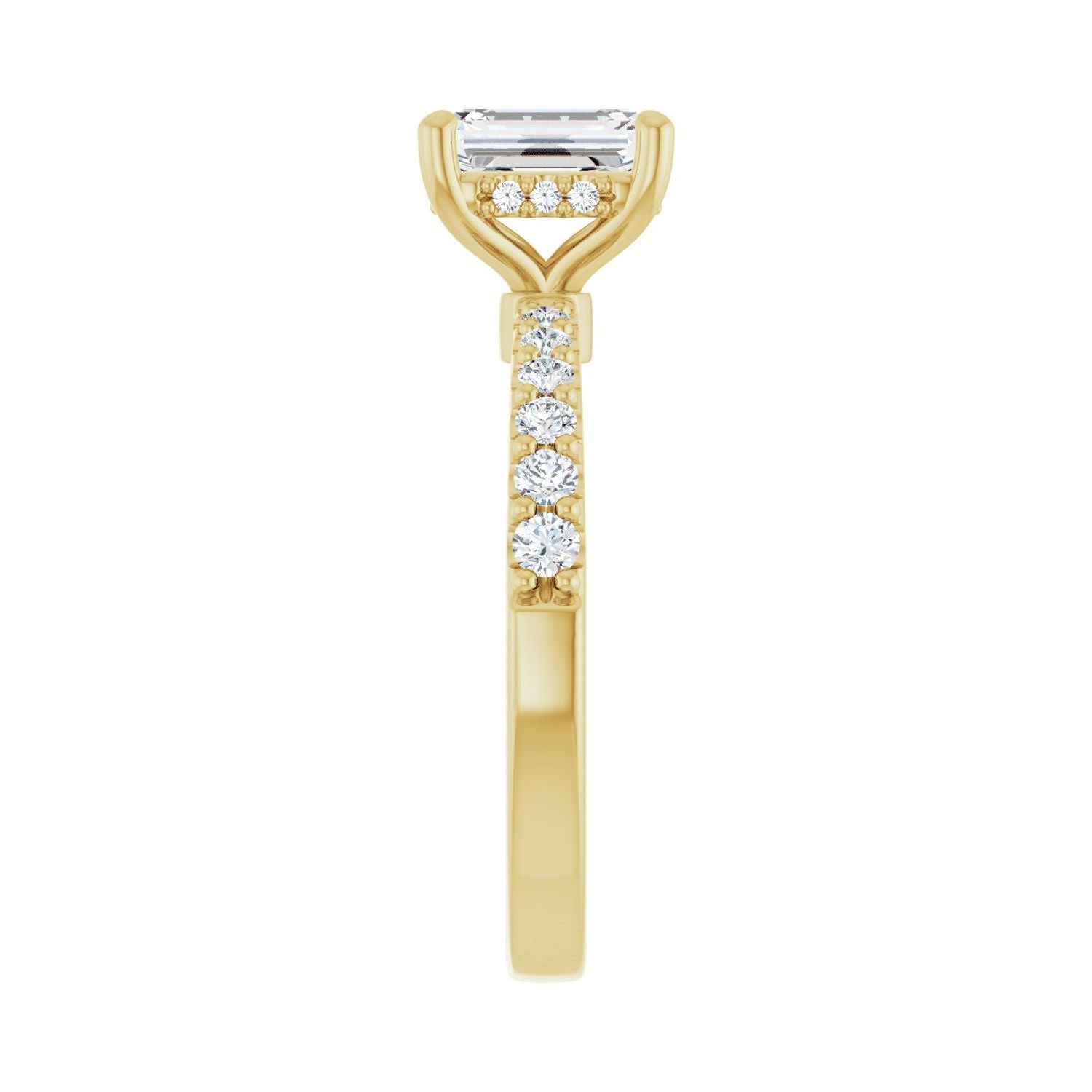 Emerald Hidden Halo-Style Engagement Ring | Metal Type=14K Yellow Gold | Center Stone Size=1.5 CT | Image 4