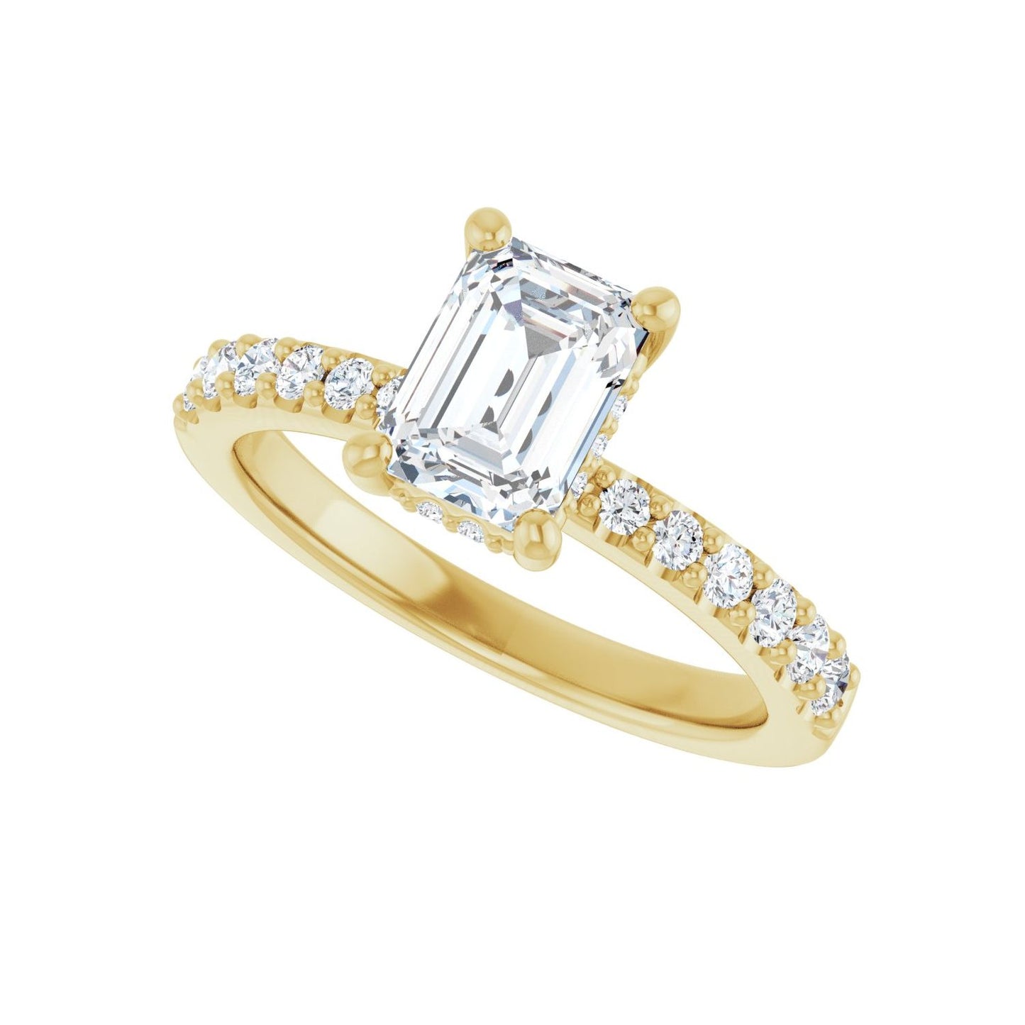 Emerald Hidden Halo-Style Engagement Ring | Metal Type=14K Yellow Gold | Center Stone Size=1.5 CT | Image 5