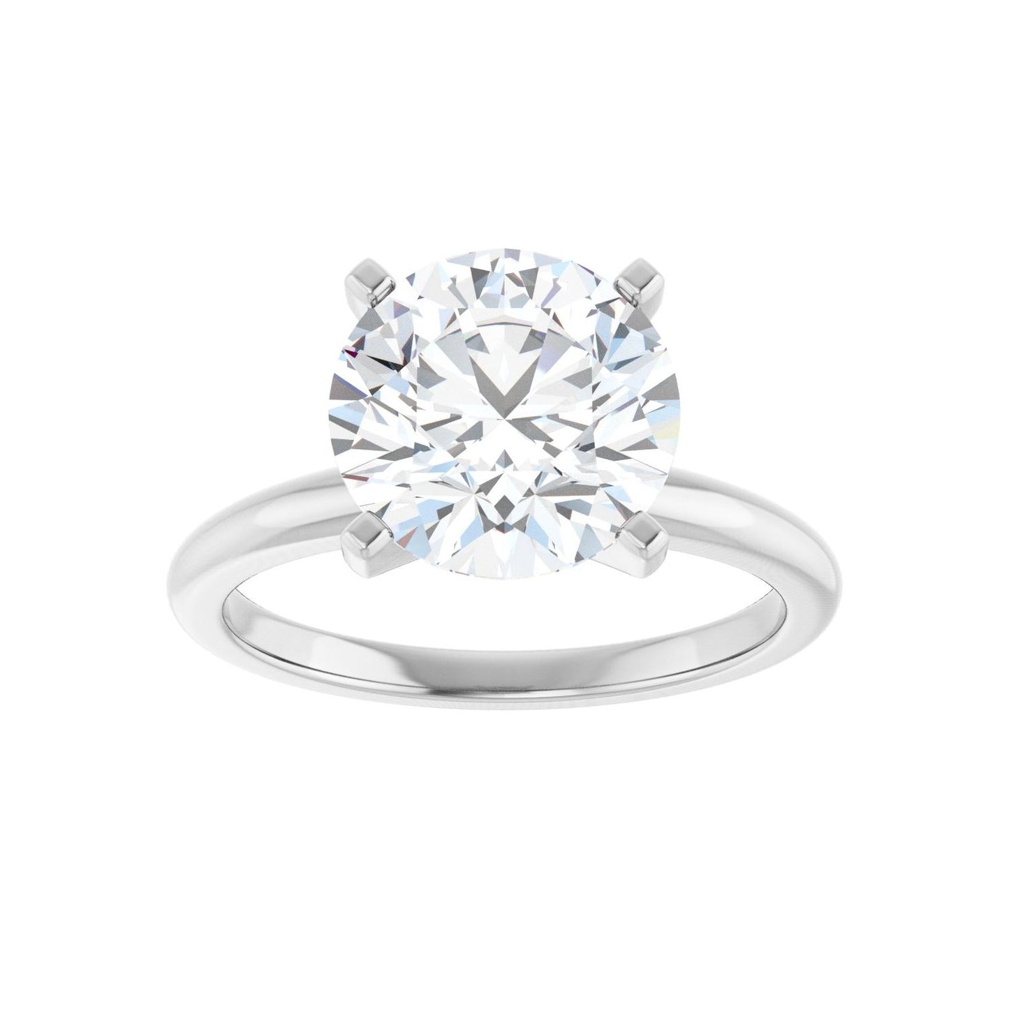 Round Engagement Ring | Metal Type=14K White Gold | Center Stone Size=3 CT | Image 3