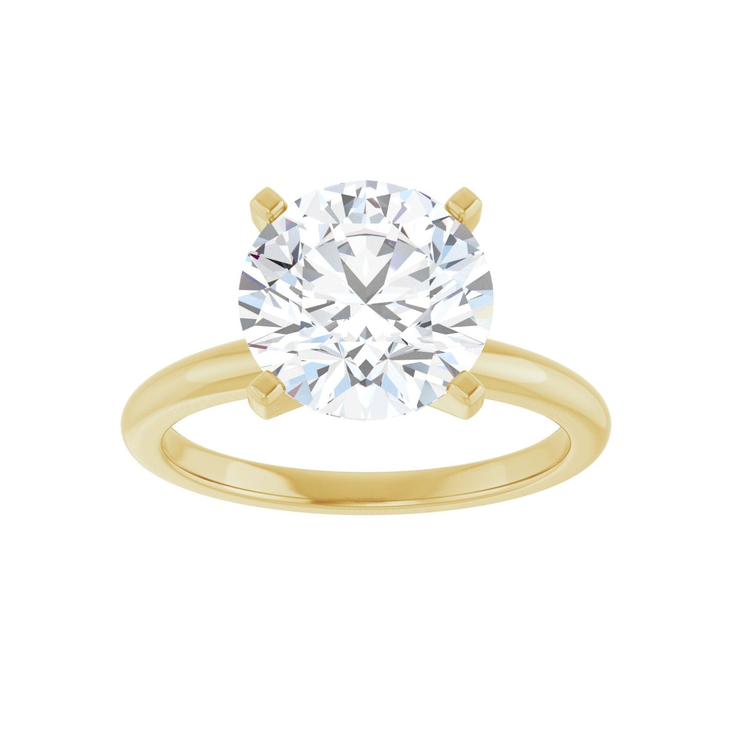 Round Engagement Ring | Metal Type=14K Yellow Gold | Center Stone Size=3 CT | Image 3