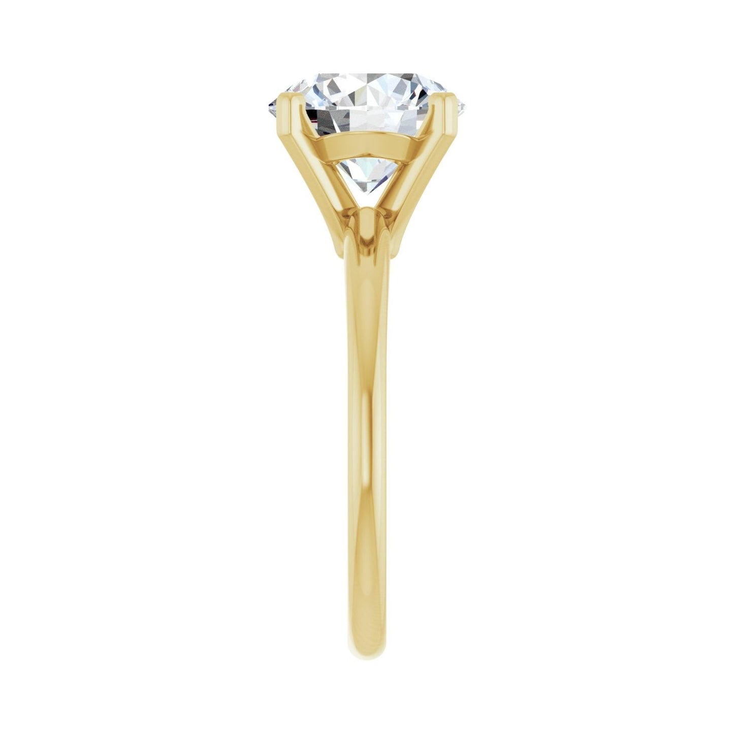 Round Engagement Ring | Metal Type=14K Yellow Gold | Center Stone Size=3 CT | Image 4