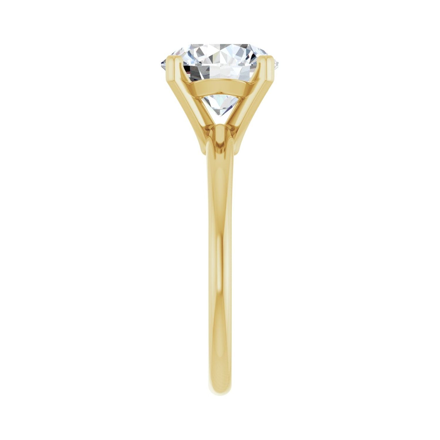 Round Engagement Ring | Metal Type=14K Yellow Gold | Center Stone Size=3 CT | Image 4