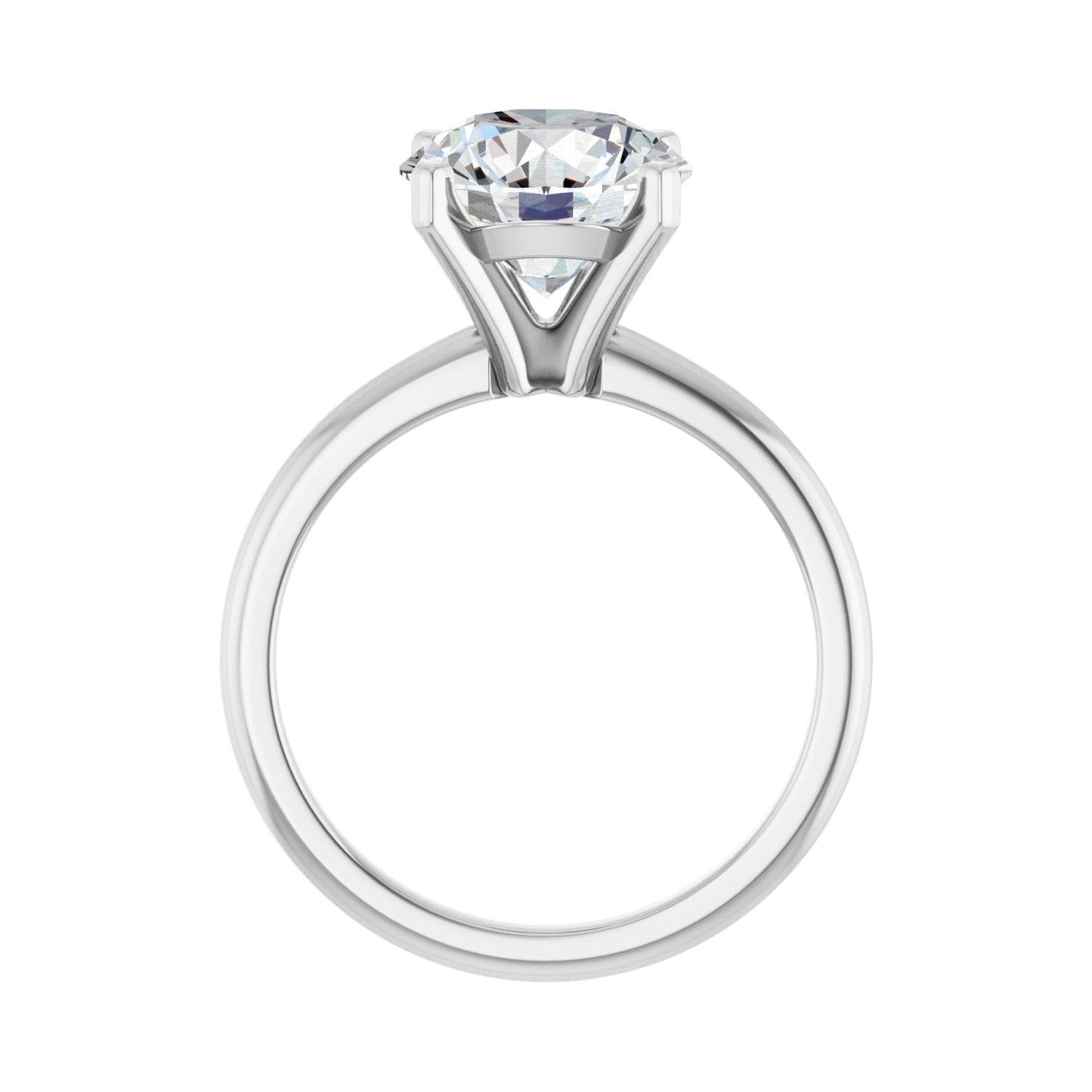 Round Engagement Ring | Metal Type=14K White Gold | Center Stone Size=3 CT | Image 2
