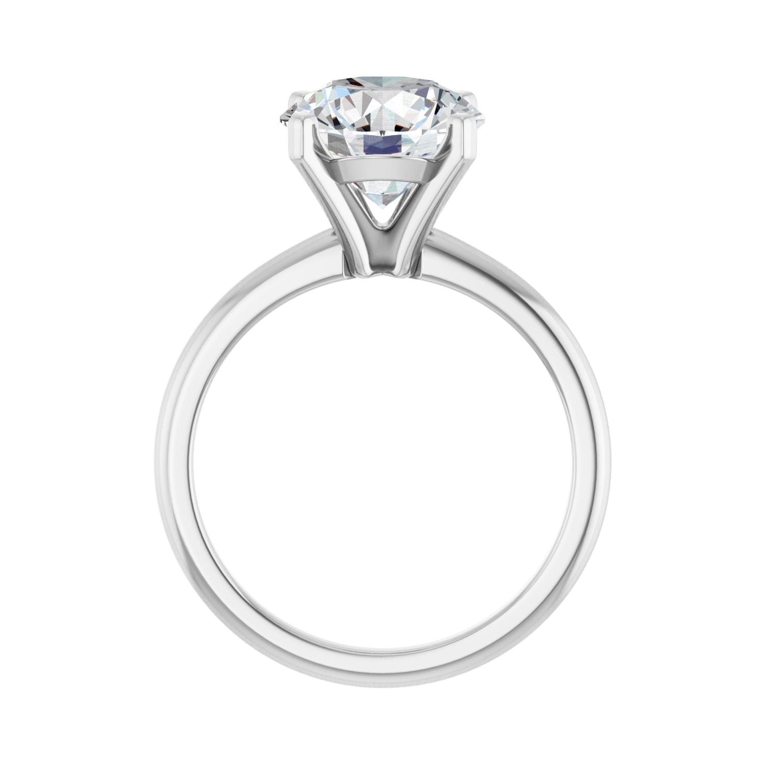 Round Engagement Ring | Metal Type=14K White Gold | Center Stone Size=3 CT | Image 2
