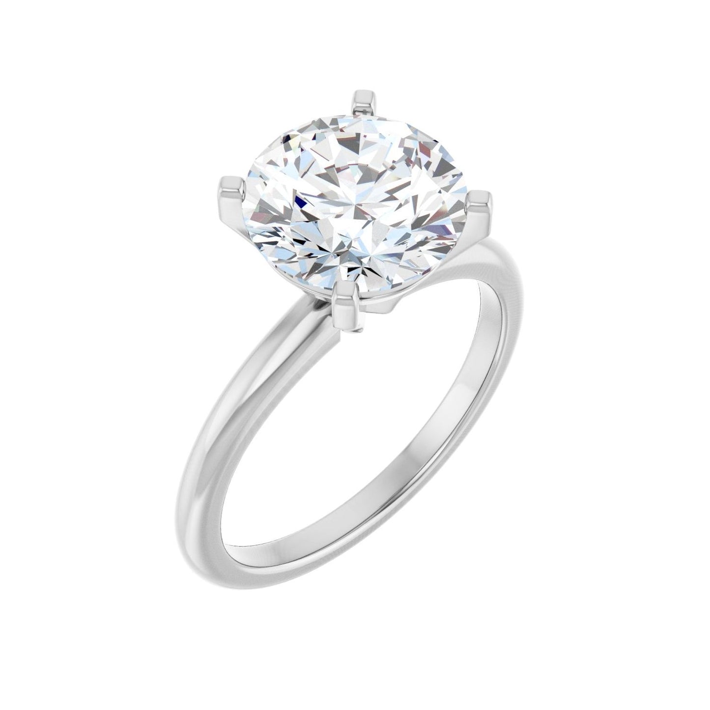 Round Engagement Ring | Metal Type=14K White Gold | Center Stone Size=3 CT | Image 1