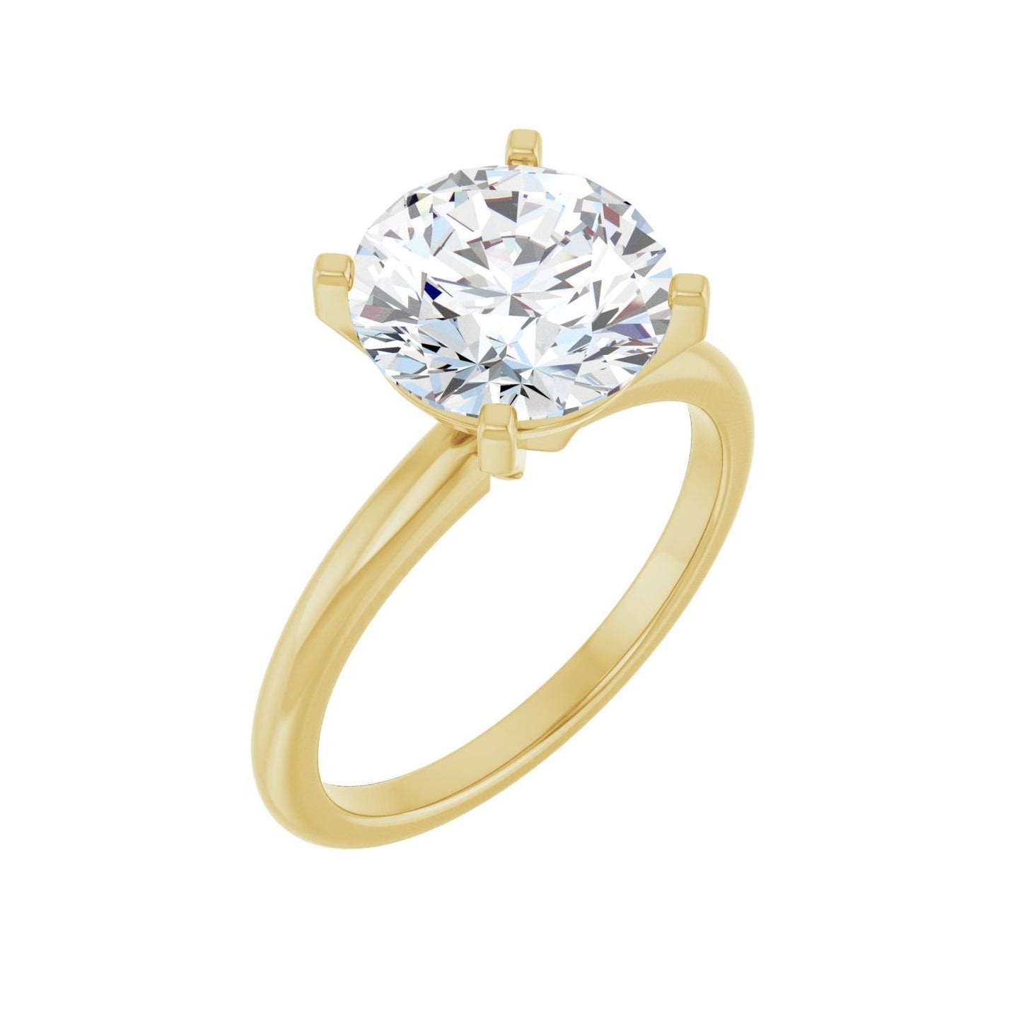 Round Engagement Ring | Metal Type=14K Yellow Gold | Center Stone Size=3 CT | Image 1