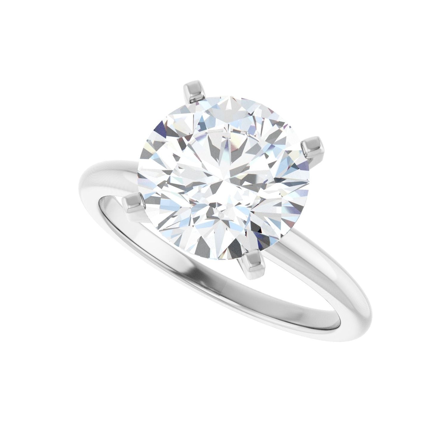 Round Engagement Ring | Metal Type=14K White Gold | Center Stone Size=3 CT | Image 5