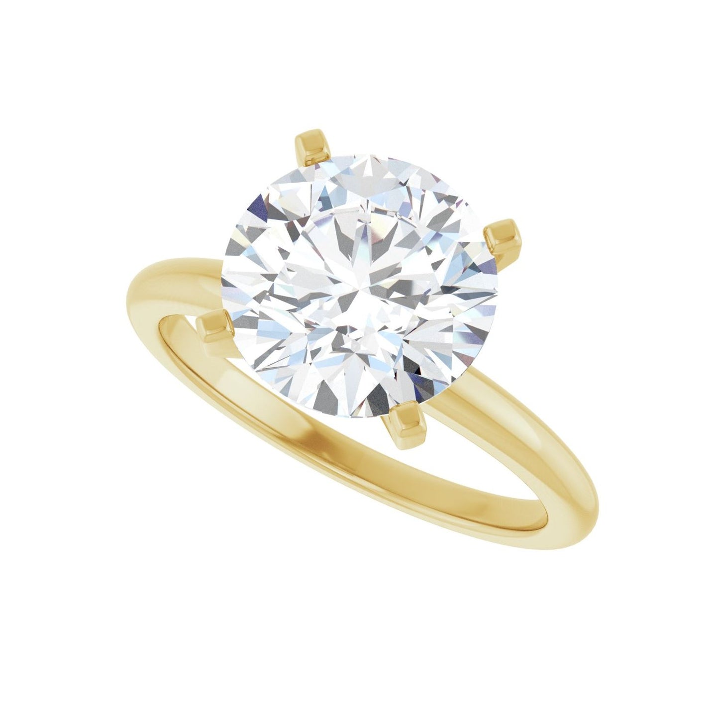 Round Engagement Ring | Metal Type=14K Yellow Gold | Center Stone Size=3 CT | Image 5