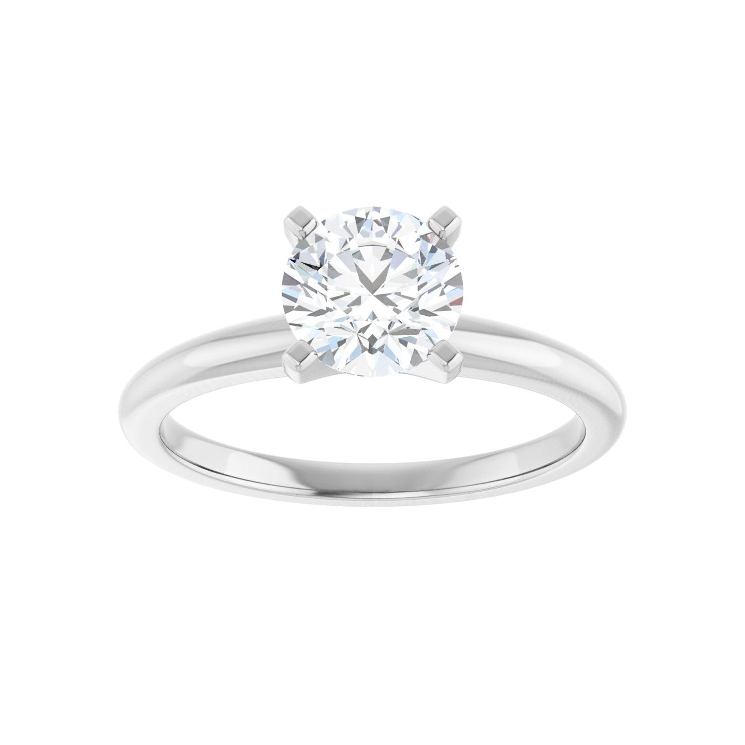 Round Engagement Ring | Metal Type=14K White Gold | Center Stone Size=1 CT | Image 3