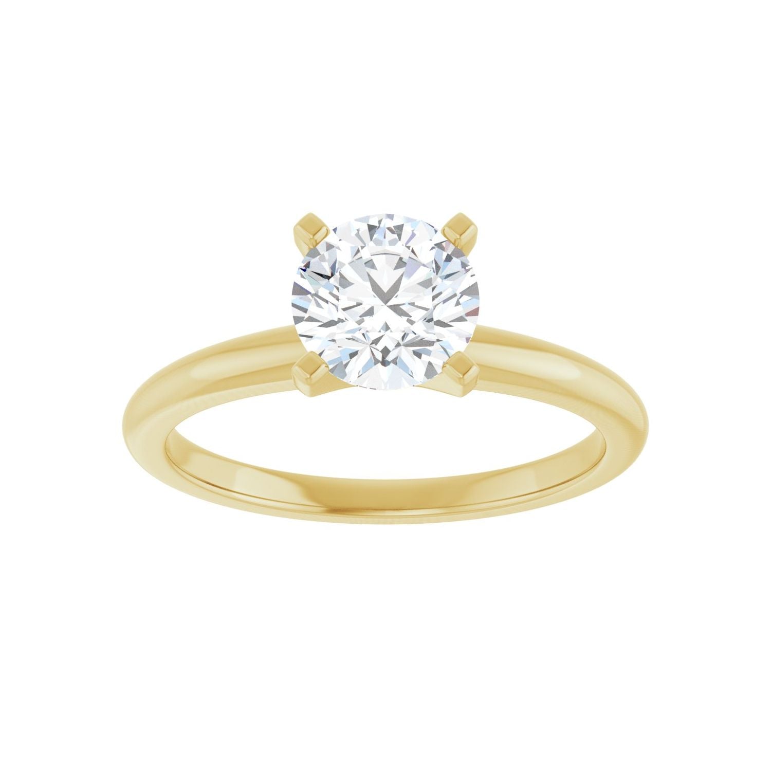 Round Engagement Ring | Metal Type=14K Yellow Gold | Center Stone Size=1 CT | Image 3