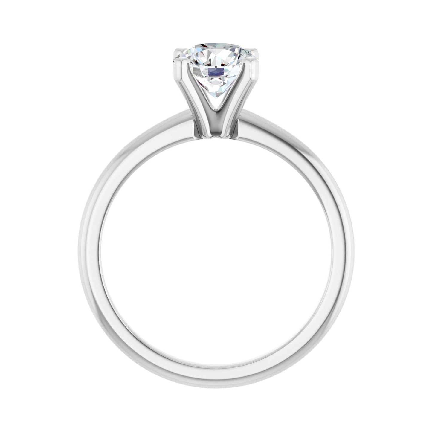 Round Engagement Ring | Metal Type=14K White Gold | Center Stone Size=1 CT | Image 2