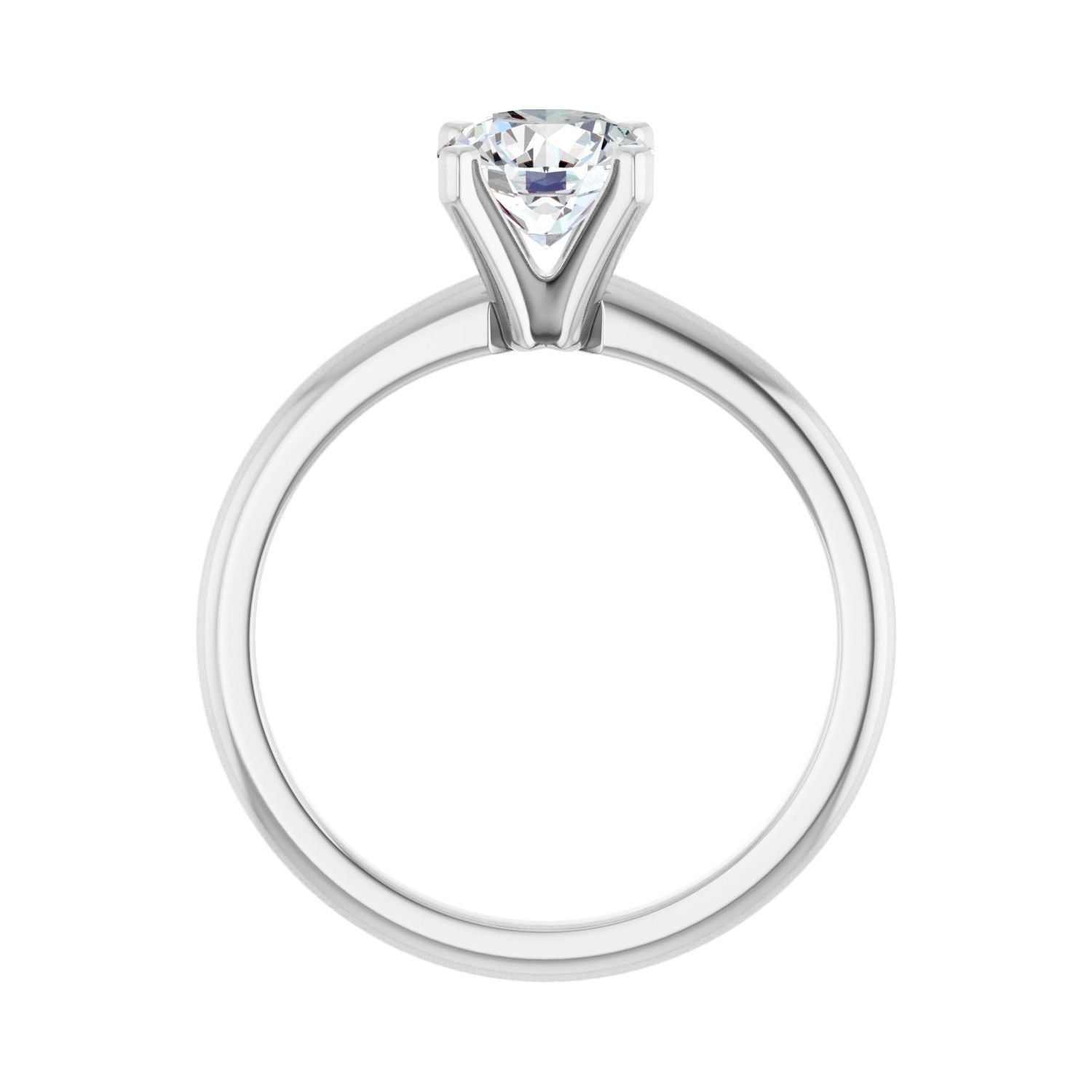 Round Engagement Ring | Metal Type=14K White Gold | Center Stone Size=1 CT | Image 2