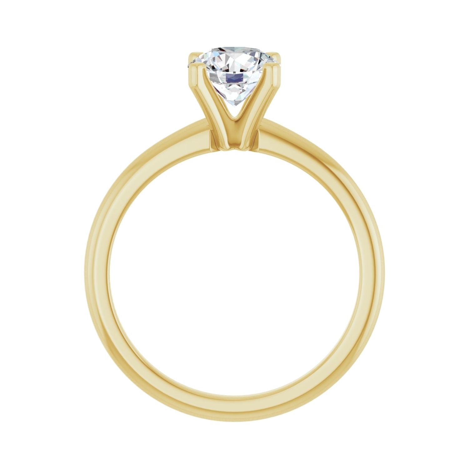 Round Engagement Ring | Metal Type=14K Yellow Gold | Center Stone Size=1 CT | Image 2