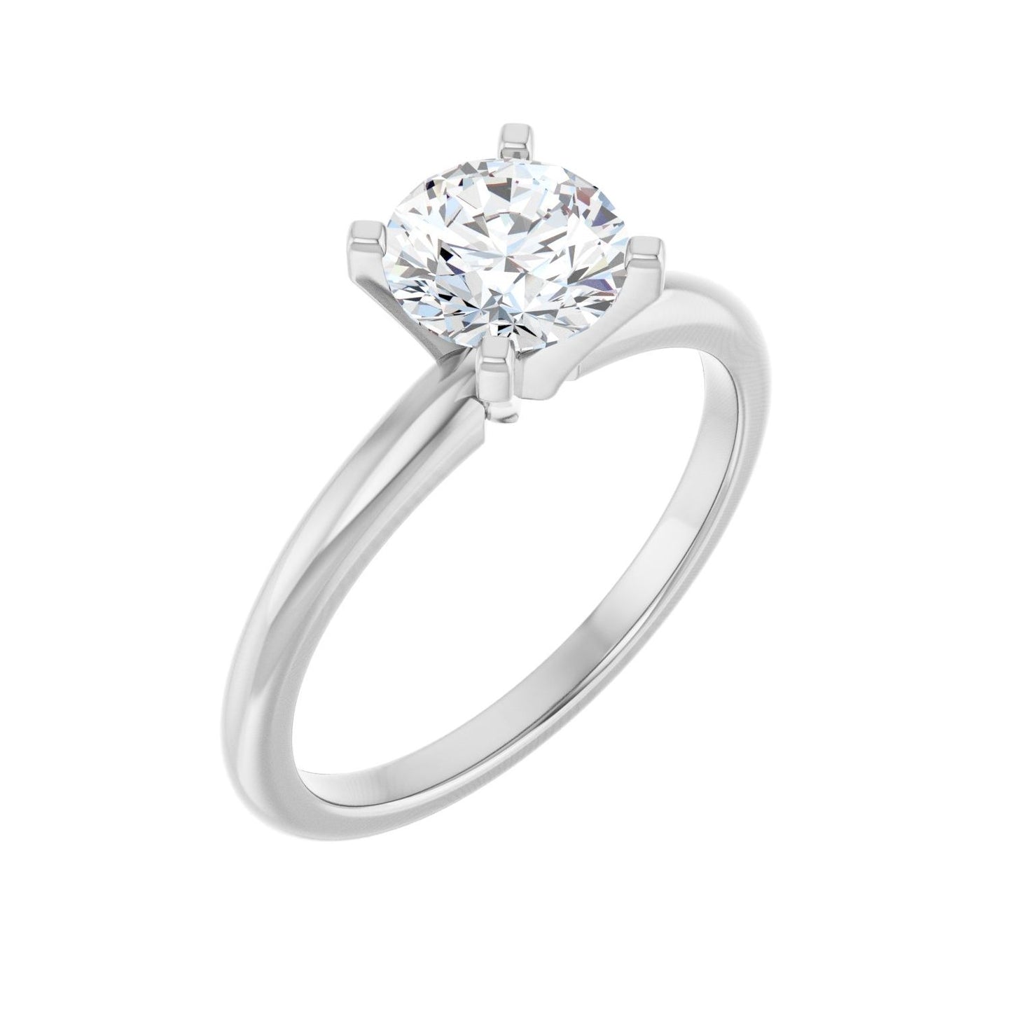 Round Engagement Ring | Metal Type=14K White Gold | Center Stone Size=1 CT | Image 1