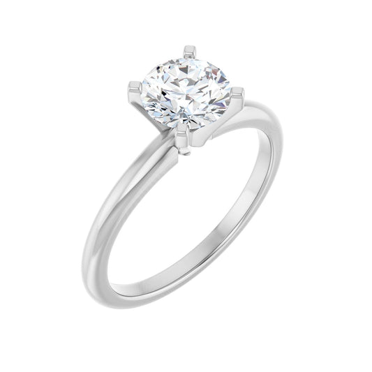 Round Engagement Ring | Metal Type=14K White Gold | Center Stone Size=1 CT | Image 1