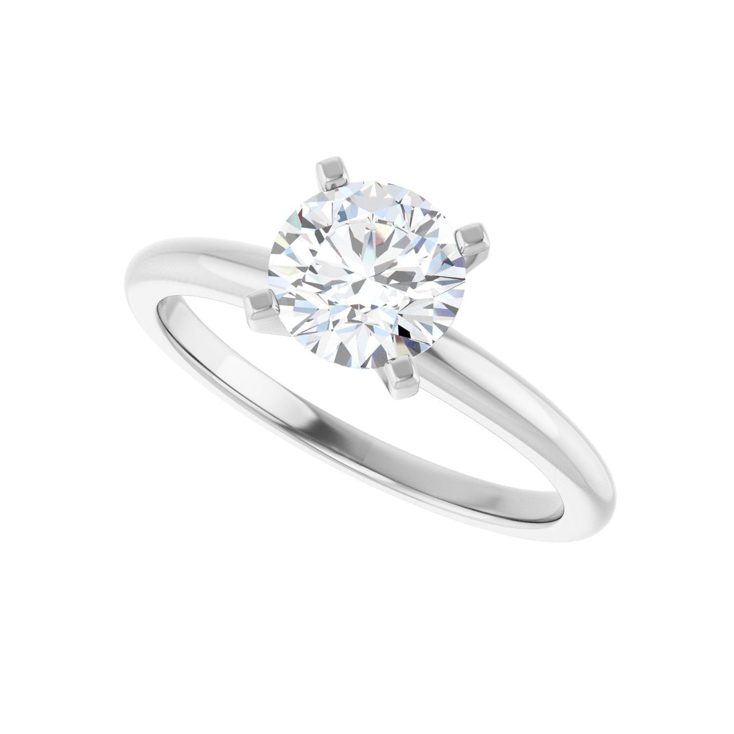 Round Engagement Ring | Metal Type=14K White Gold | Center Stone Size=1 CT | Image 5