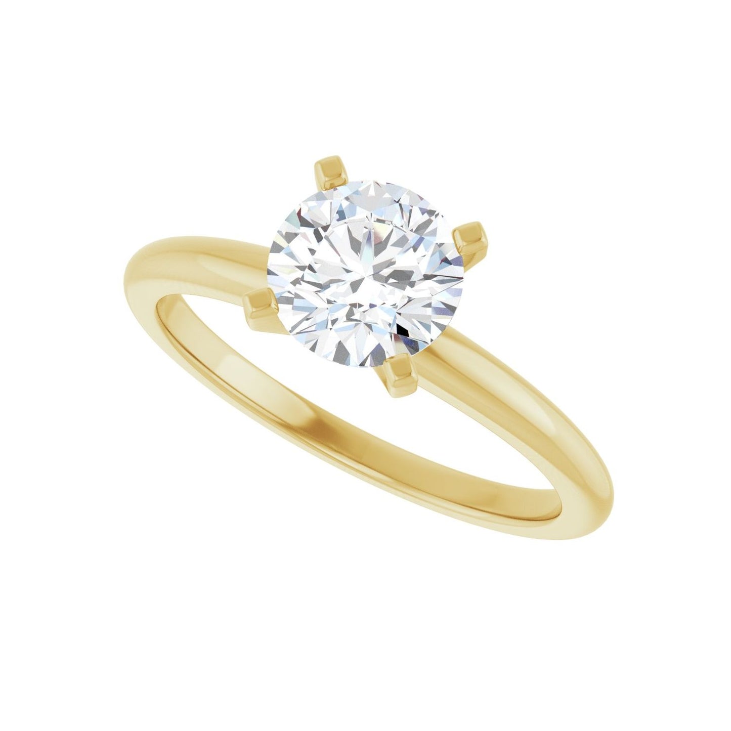 Round Engagement Ring | Metal Type=14K Yellow Gold | Center Stone Size=1 CT | Image 5
