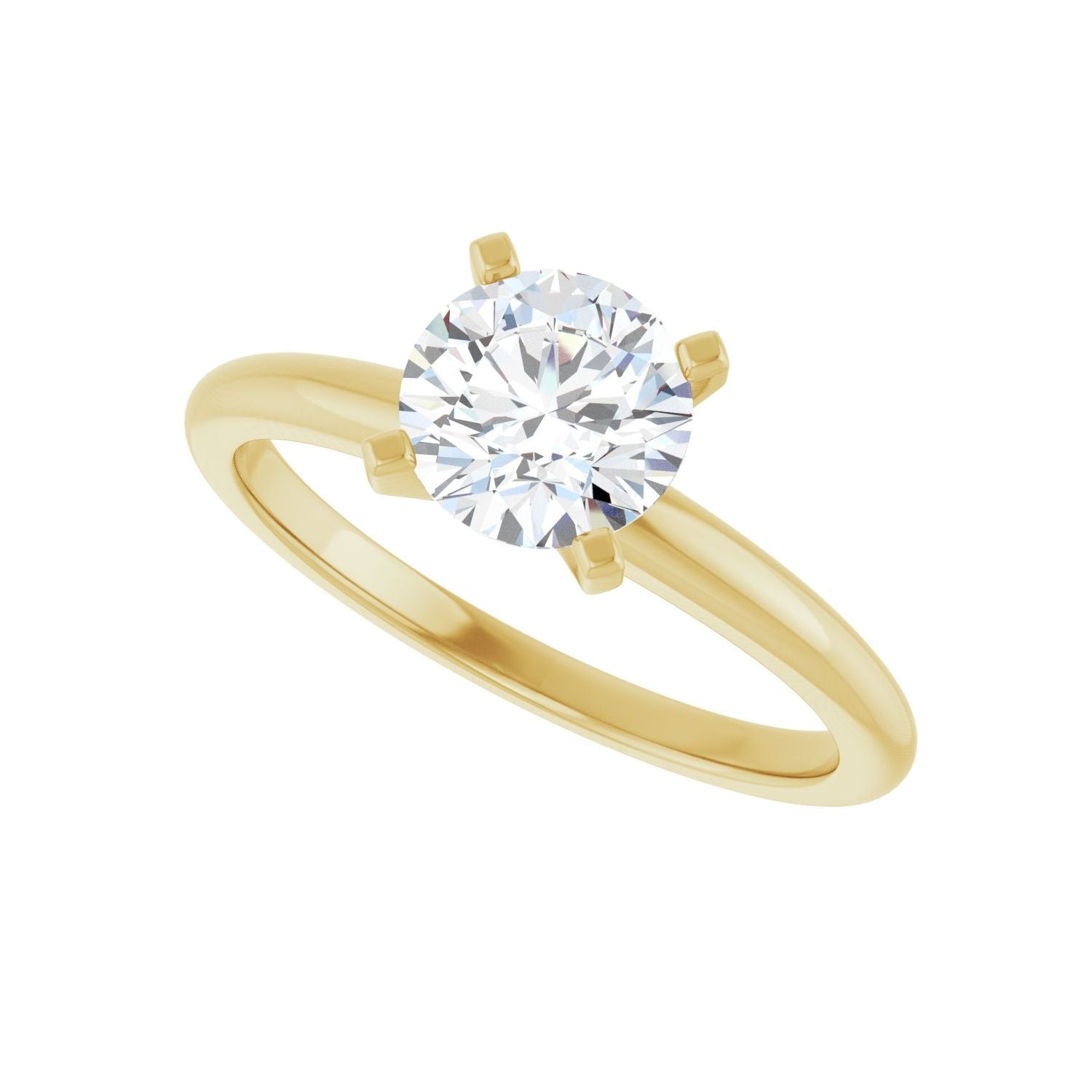 Round Engagement Ring | Metal Type=14K Yellow Gold | Center Stone Size=1 CT | Image 5