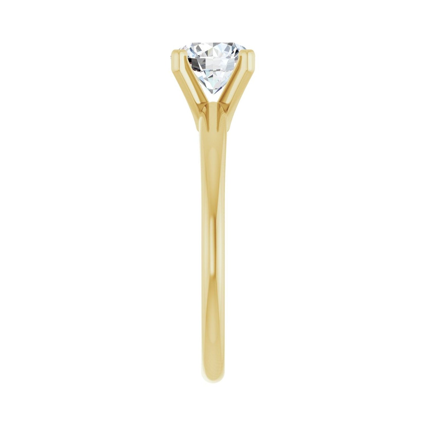 Round Engagement Ring | Metal Type=14K Yellow Gold | Center Stone Size=1 CT | Image 4