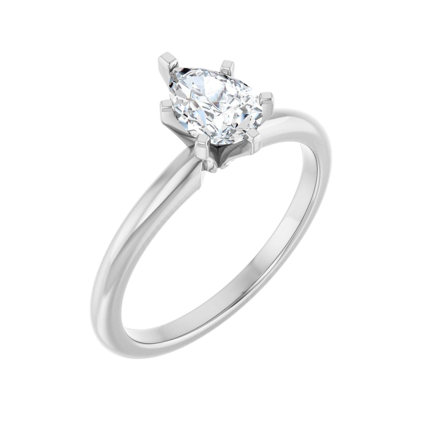 Pear Engagement Ring | Metal Type=14K White Gold | Center Stone Size=1 CT | Image 1