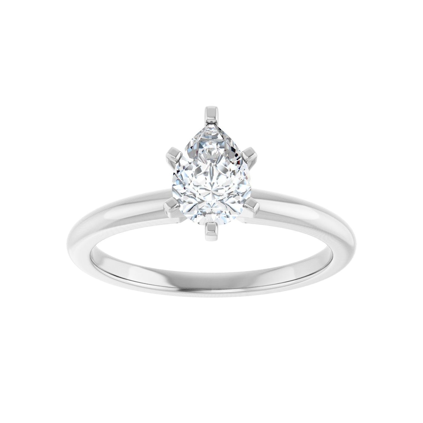 Pear Engagement Ring | Metal Type=14K White Gold | Center Stone Size=1 CT | Image 3