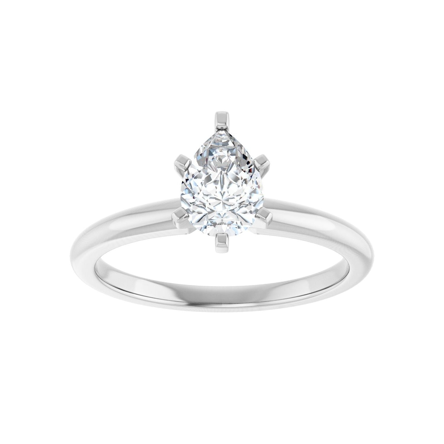 Pear Engagement Ring | Metal Type=14K White Gold | Center Stone Size=1 CT | Image 3