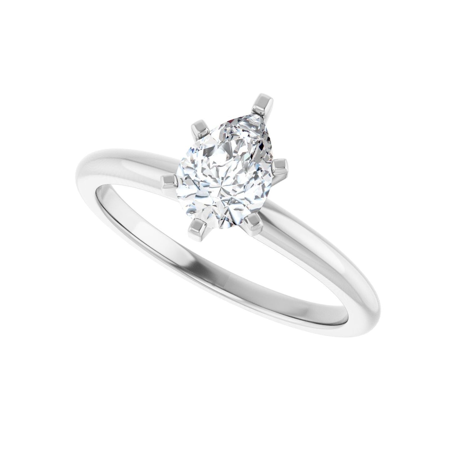 Pear Engagement Ring | Metal Type=14K White Gold | Center Stone Size=1 CT | Image 5