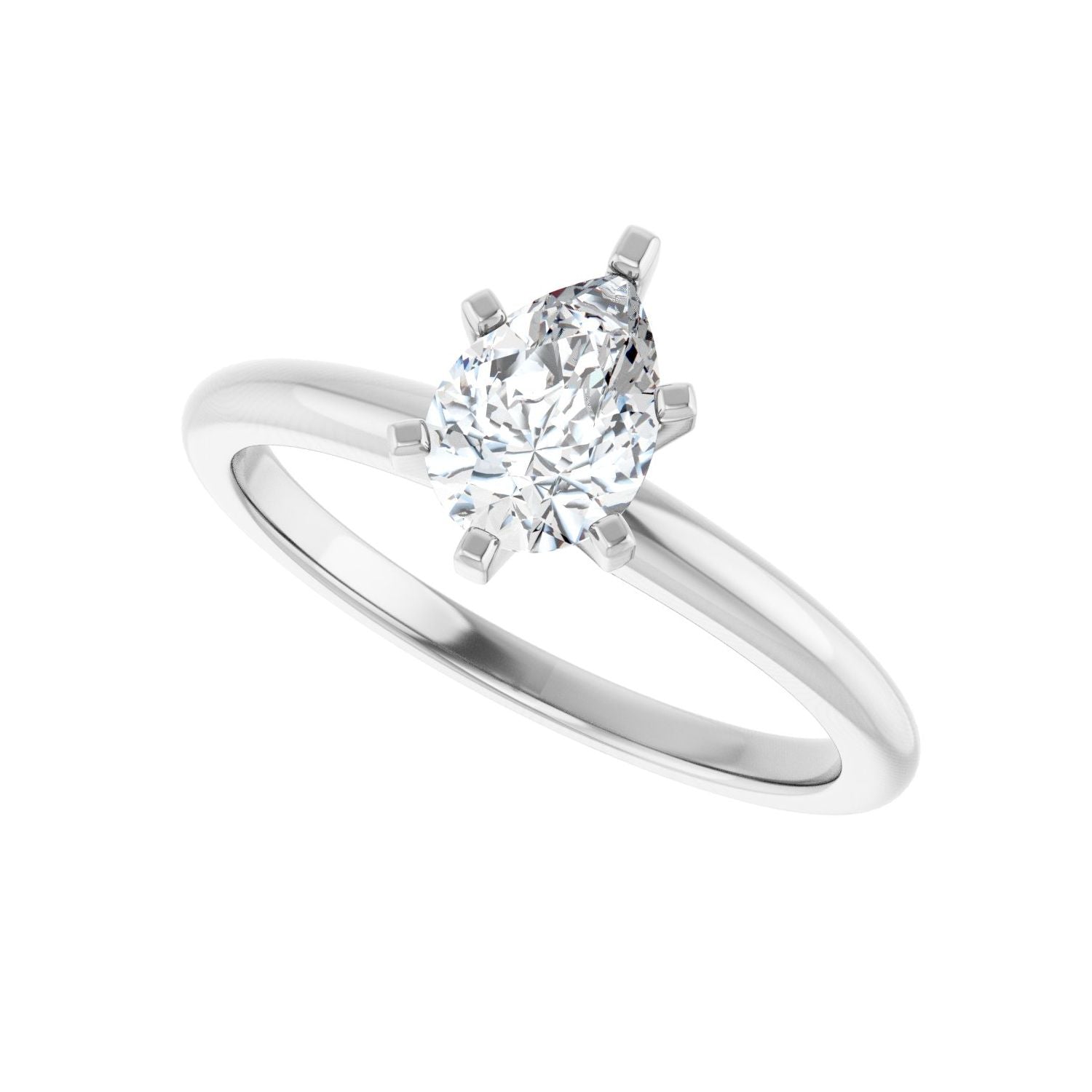 Pear Engagement Ring | Metal Type=14K White Gold | Center Stone Size=1 CT | Image 5