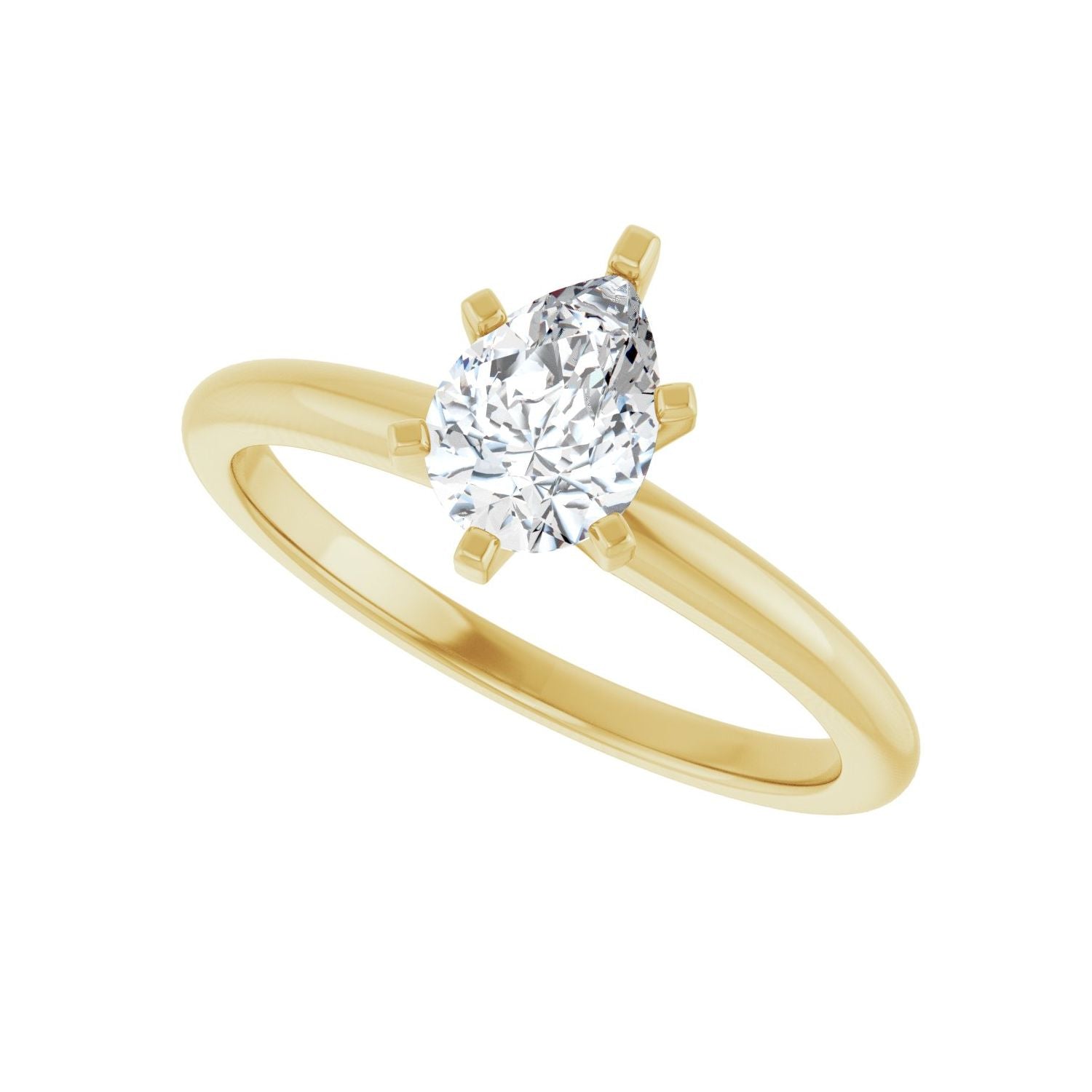 Pear Engagement Ring | Metal Type=14K Yellow Gold | Center Stone Size=1 CT | Image 5