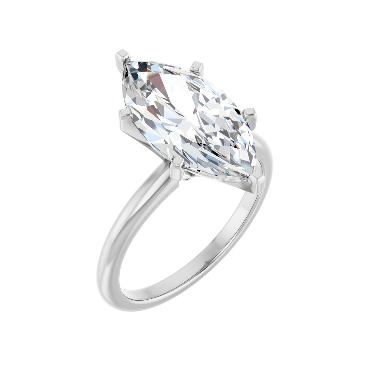 Marquise Engagement Ring | Metal Type=14K White Gold | Center Stone Size=3 CT | Image 2