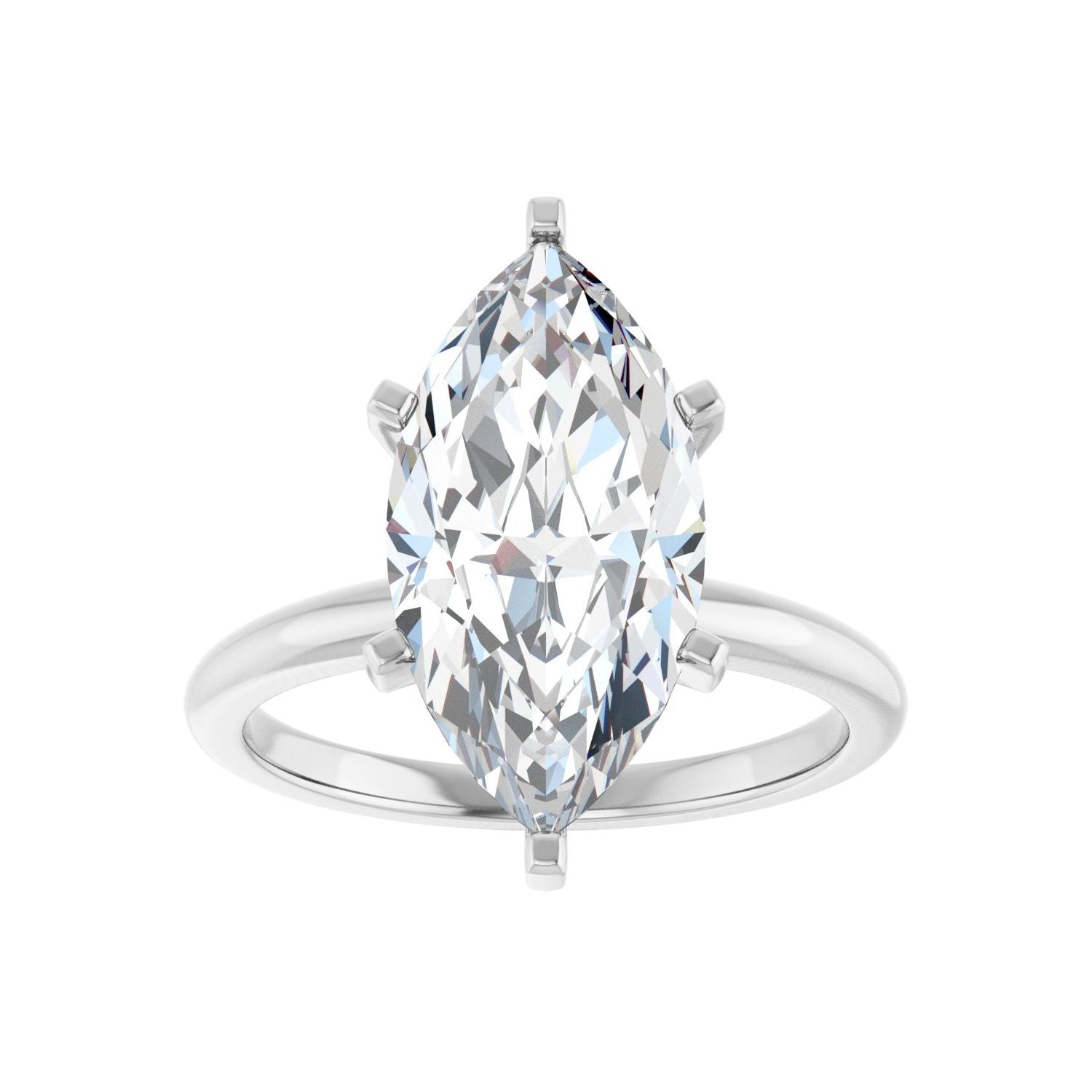 Marquise Engagement Ring | Metal Type=14K White Gold | Center Stone Size=3 CT | Image 3