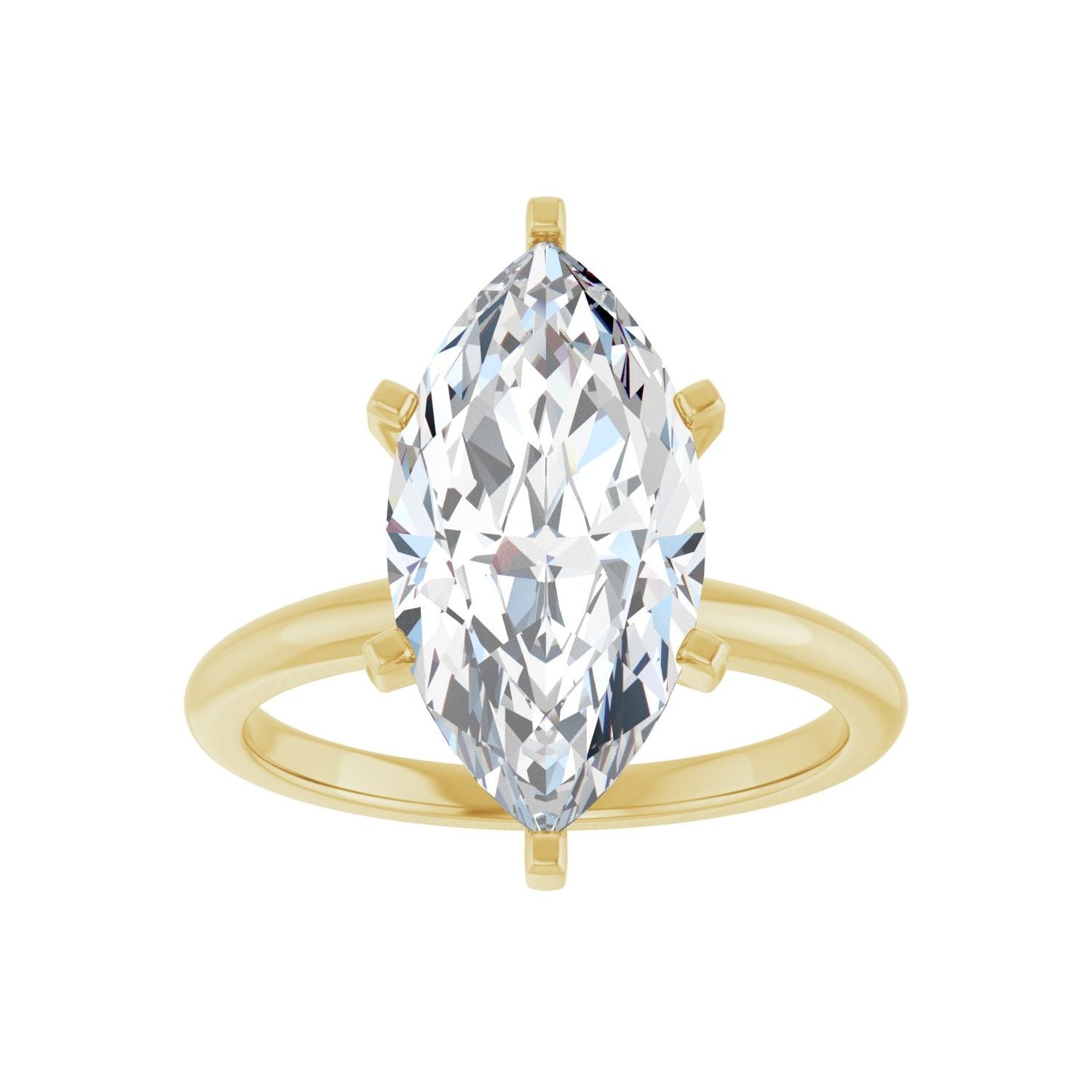 Marquise Engagement Ring | Metal Type=14K Yellow Gold | Center Stone Size=3 CT | Image 3