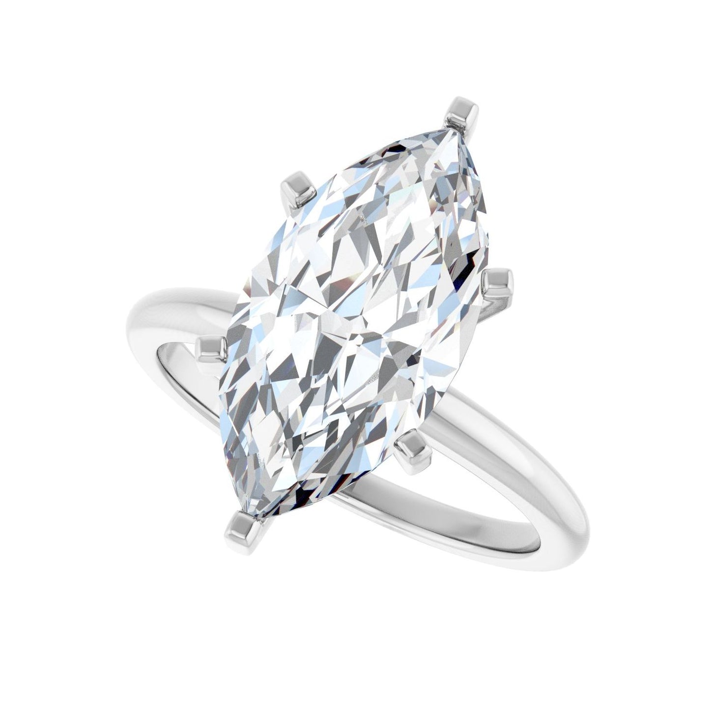 Marquise Engagement Ring | Metal Type=14K White Gold | Center Stone Size=3 CT | Image 5