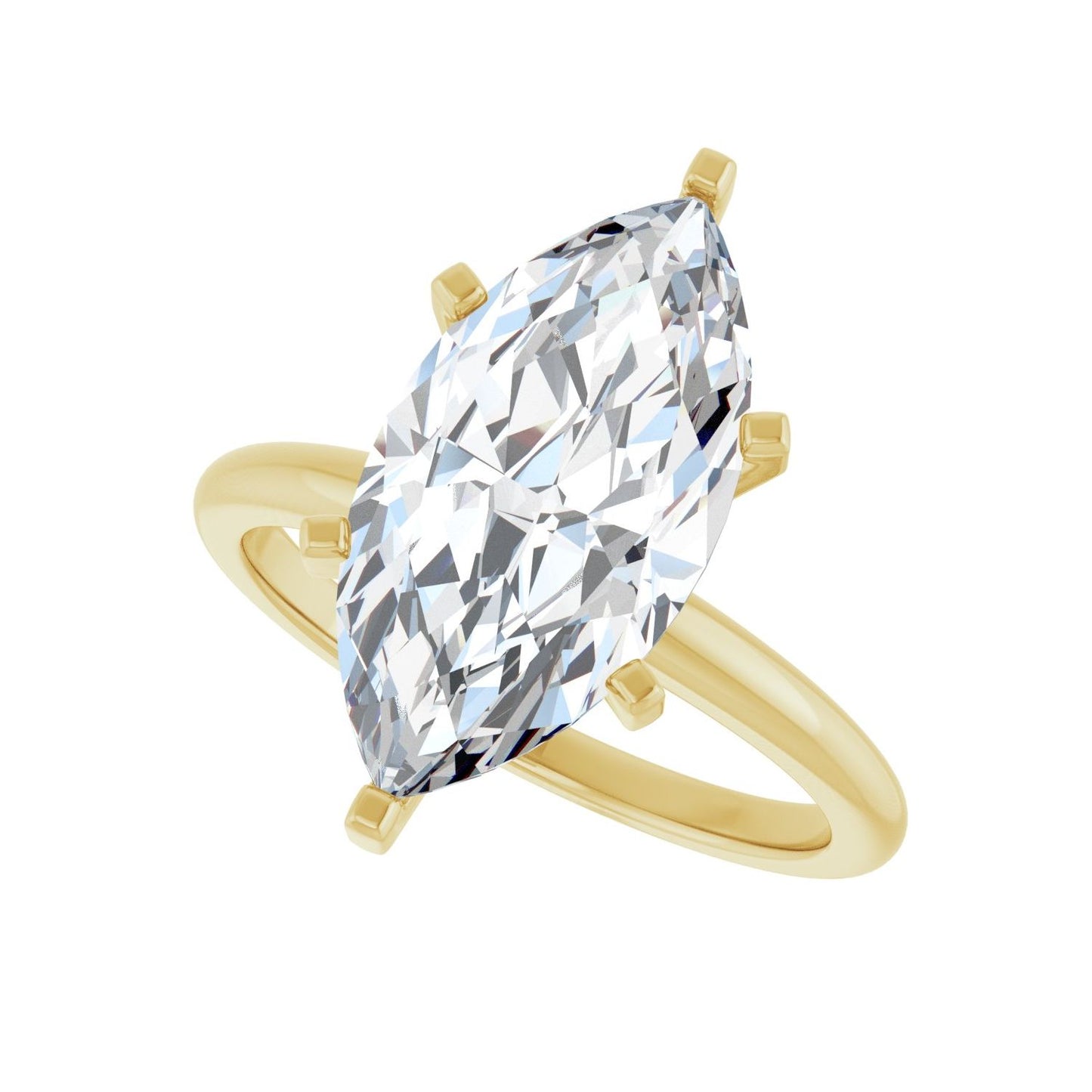 Marquise Engagement Ring | Metal Type=14K Yellow Gold | Center Stone Size=3 CT | Image 5