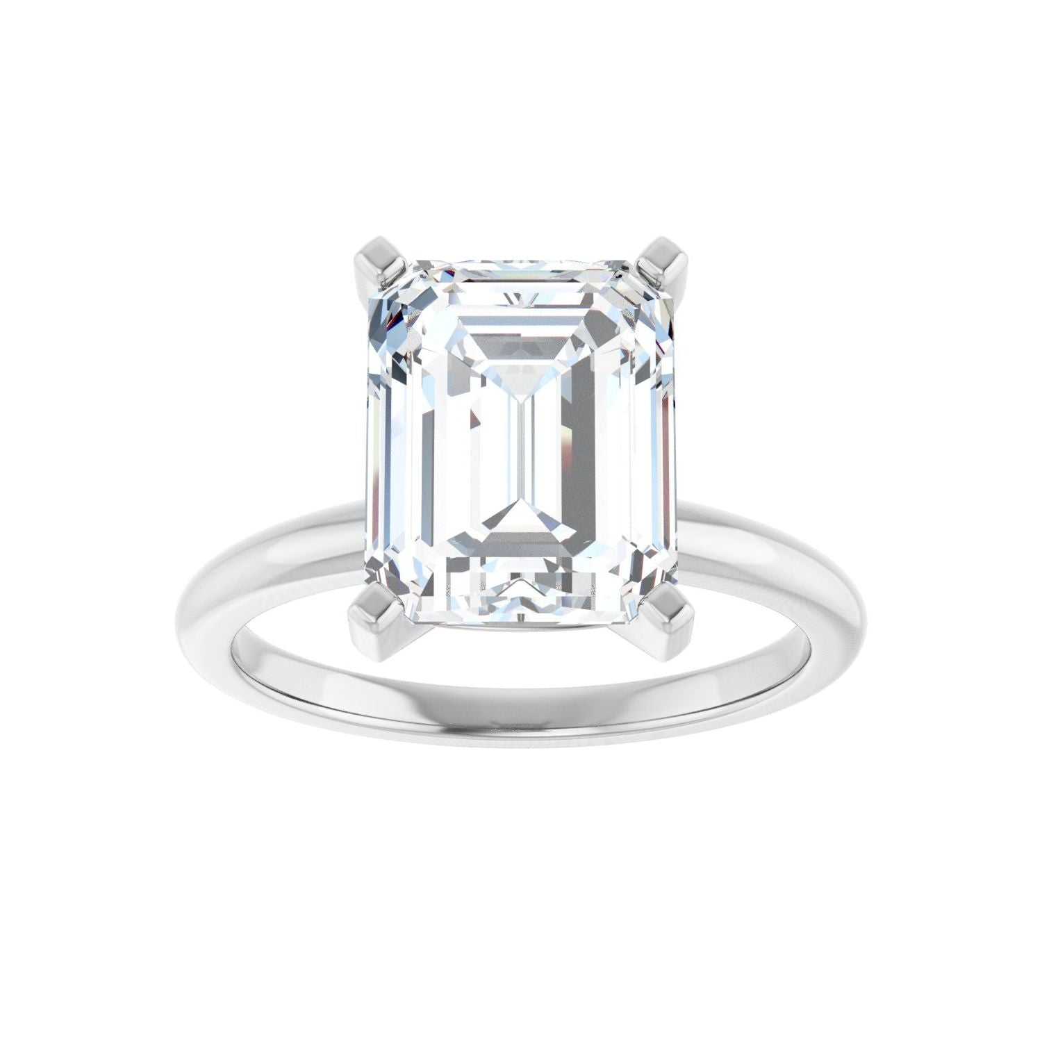 Emerald Engagement Ring | Metal Type=14K White Gold | Center Stone Size=3 CT | Image 3