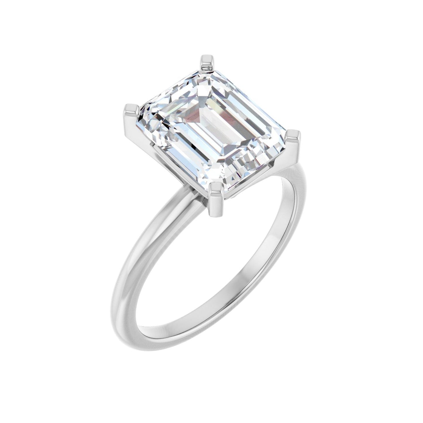 Emerald Engagement Ring | Metal Type=14K White Gold | Center Stone Size=3 CT | Image 1