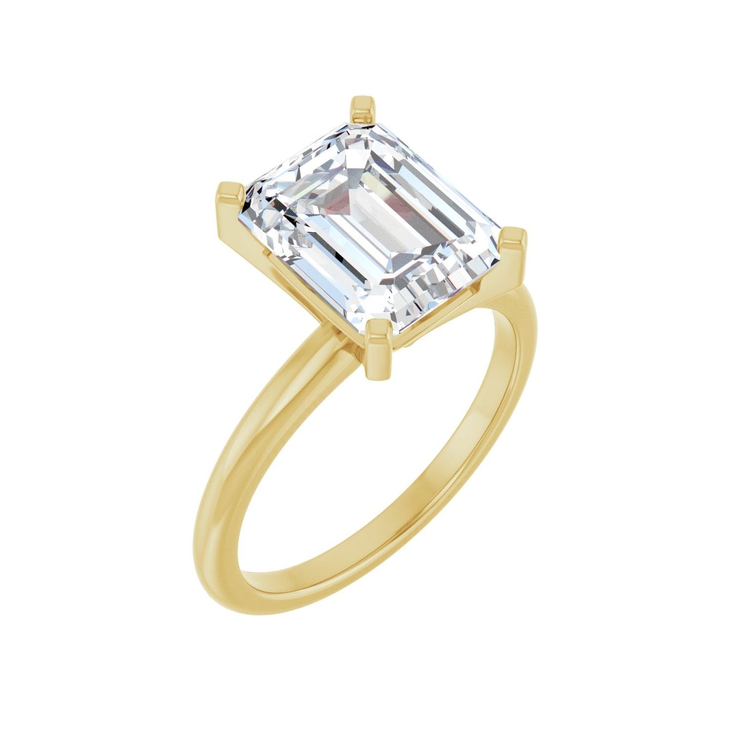 Emerald Engagement Ring | Metal Type=14K Yellow Gold | Center Stone Size=3 CT | Image 1