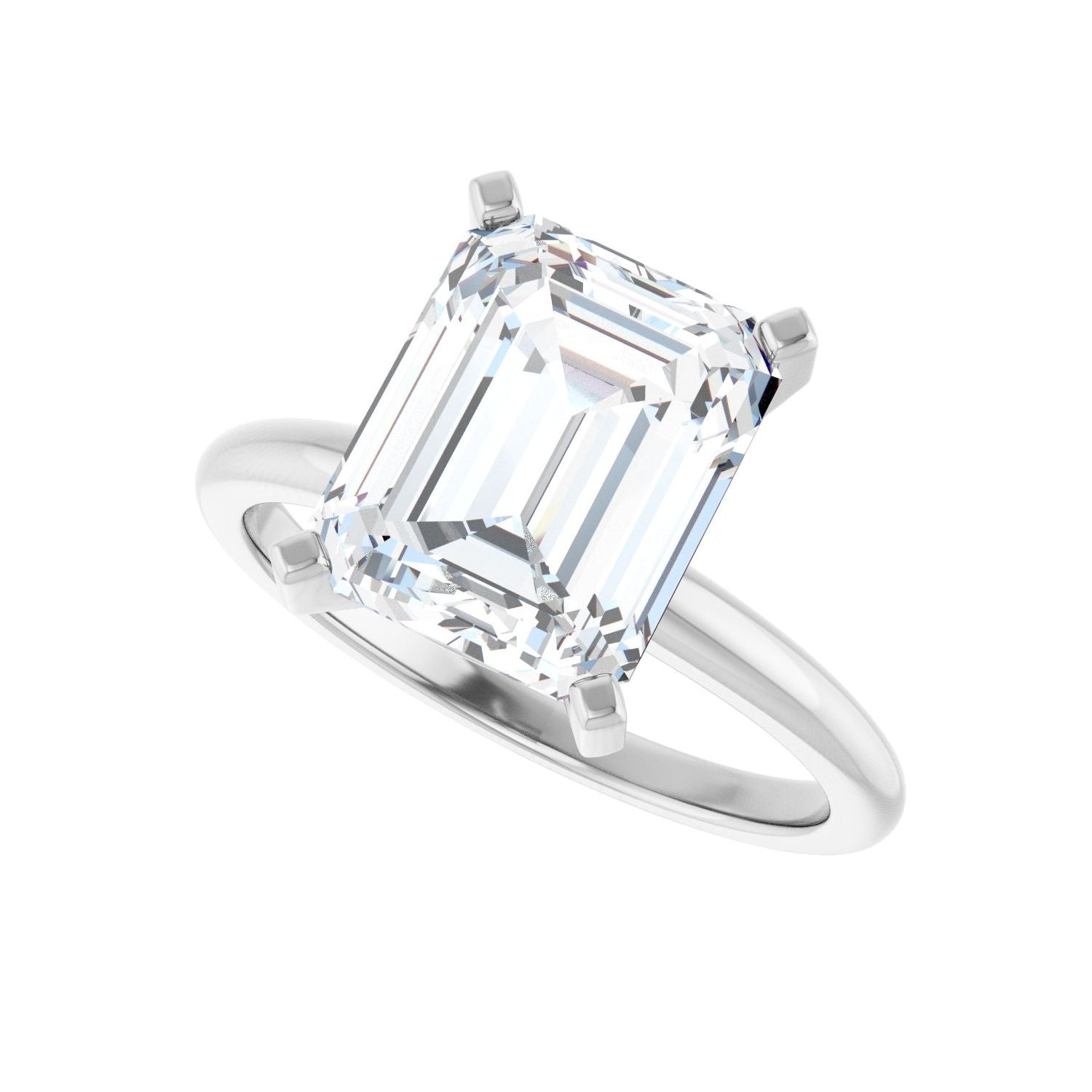 Emerald Engagement Ring | Metal Type=14K White Gold | Center Stone Size=3 CT | Image 5