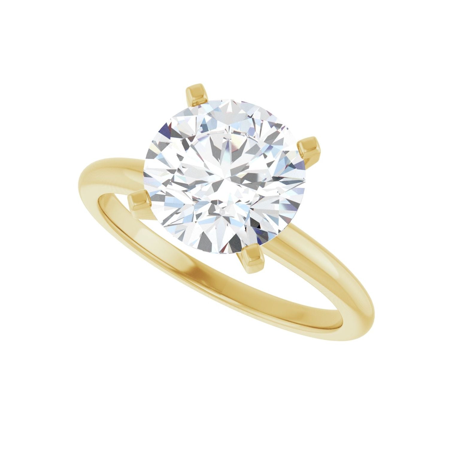 Round Engagement Ring | Metal Type=14K Yellow Gold | Center Stone Size=2.5 CT | Image 5