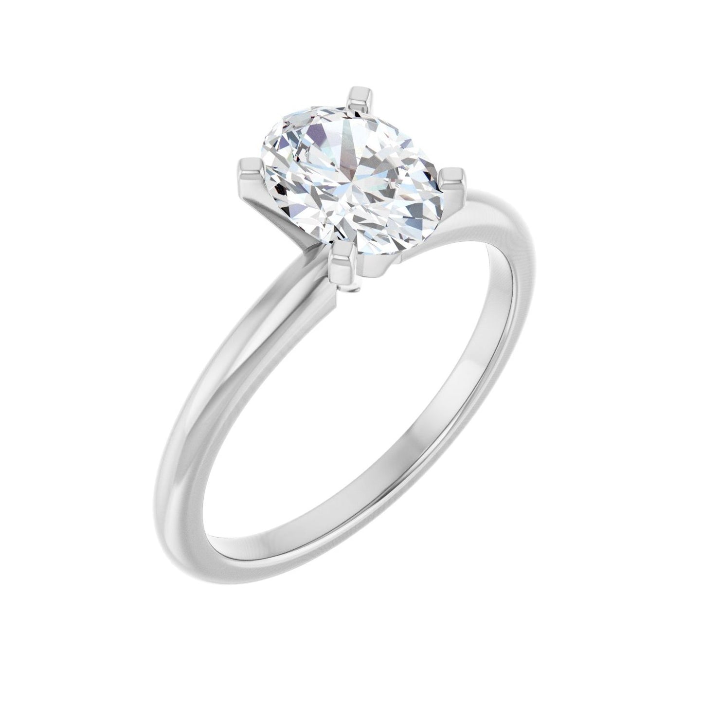 Oval Engagement Ring | Metal Type=14K White Gold | Center Stone Size=1.5 CT | Image 1
