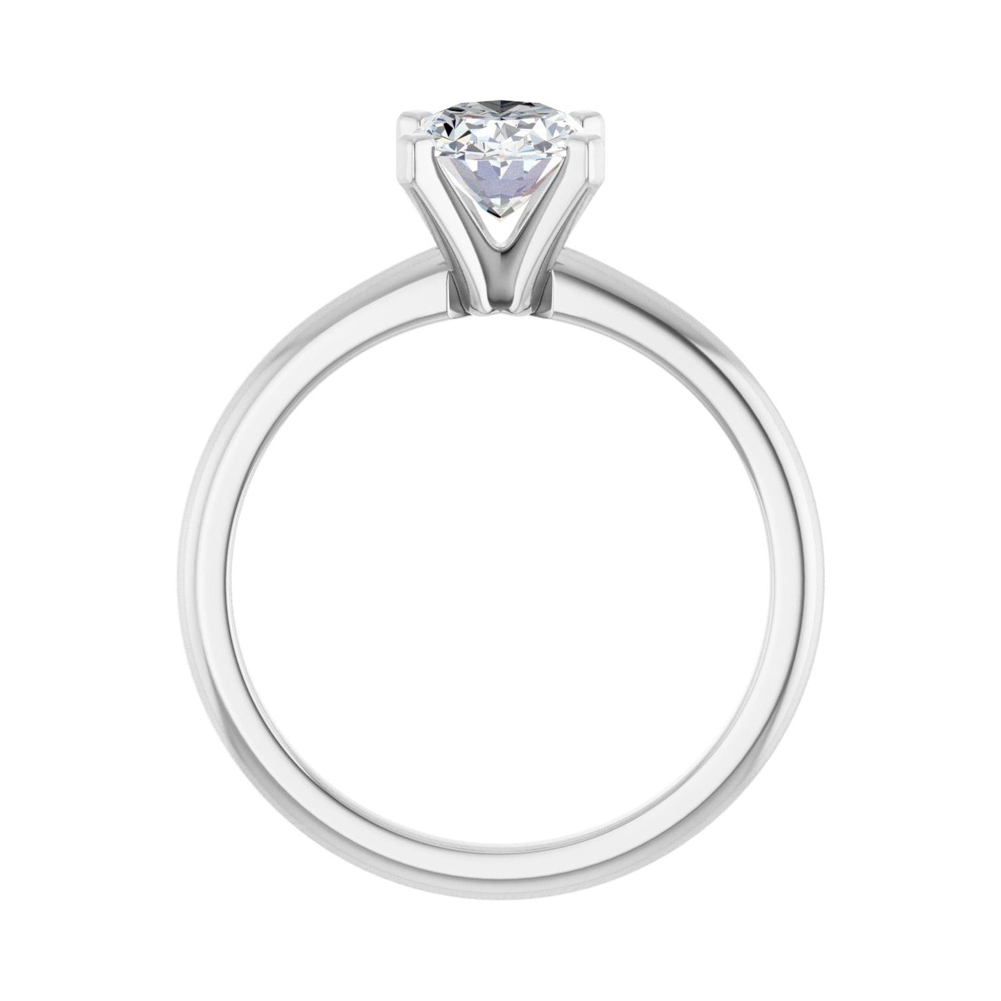 Oval Engagement Ring | Metal Type=14K White Gold | Center Stone Size=1.5 CT | Image 2