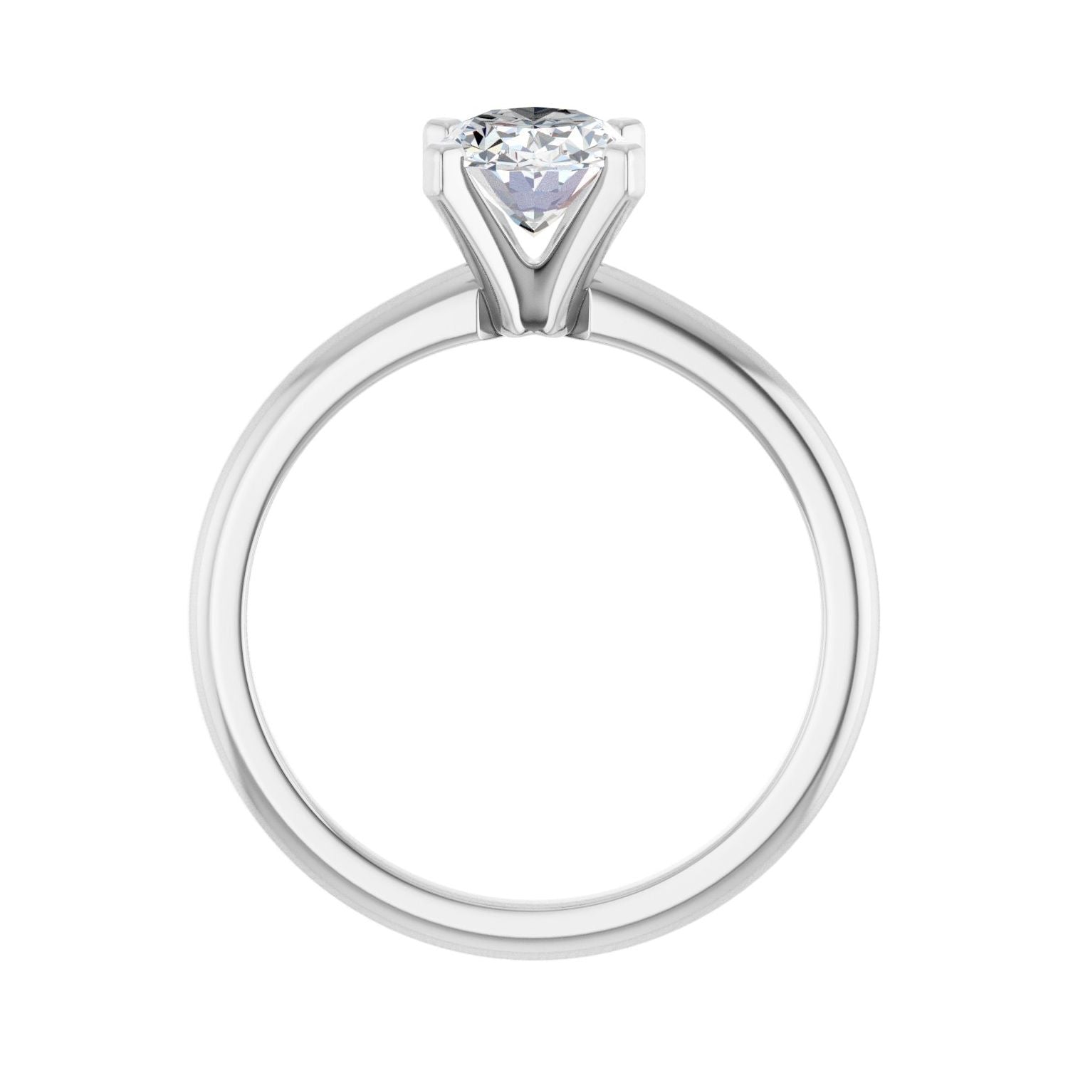 Oval Engagement Ring | Metal Type=14K White Gold | Center Stone Size=1.5 CT | Image 2
