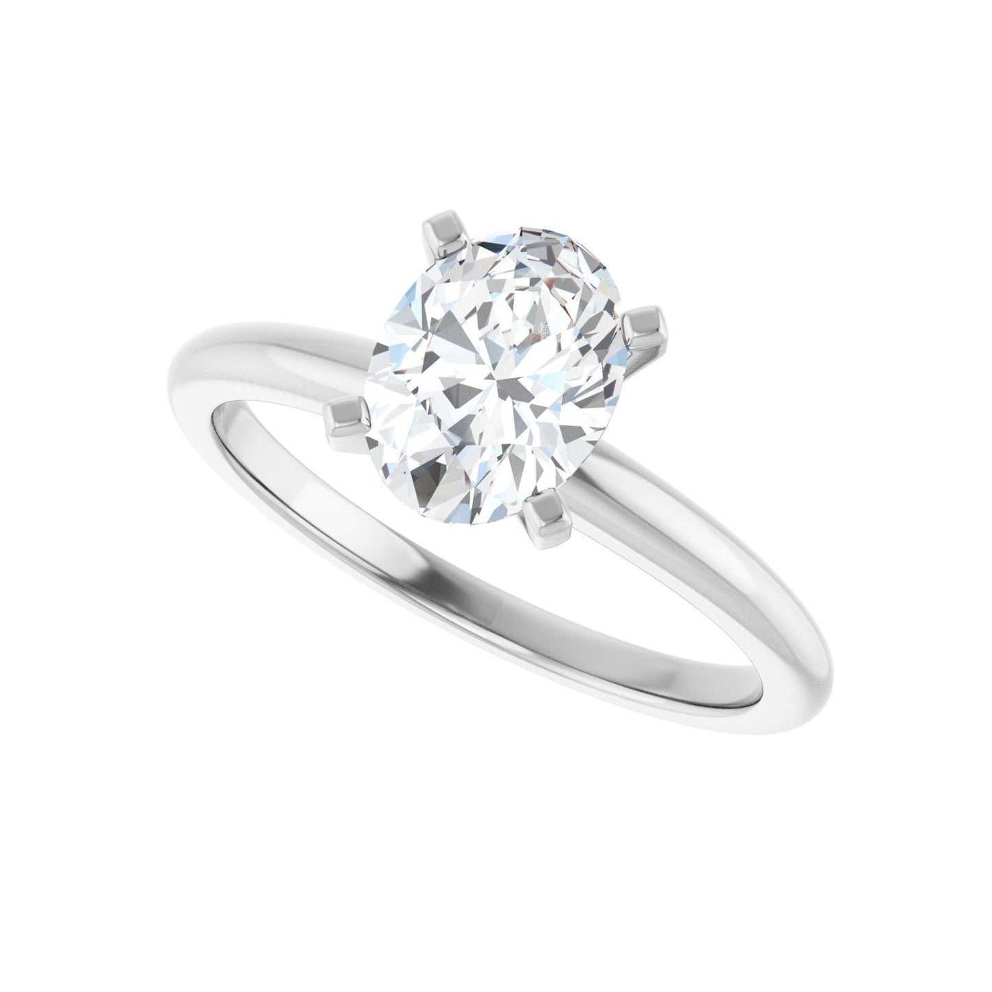 Oval Engagement Ring | Metal Type=14K White Gold | Center Stone Size=1.5 CT | Image 5