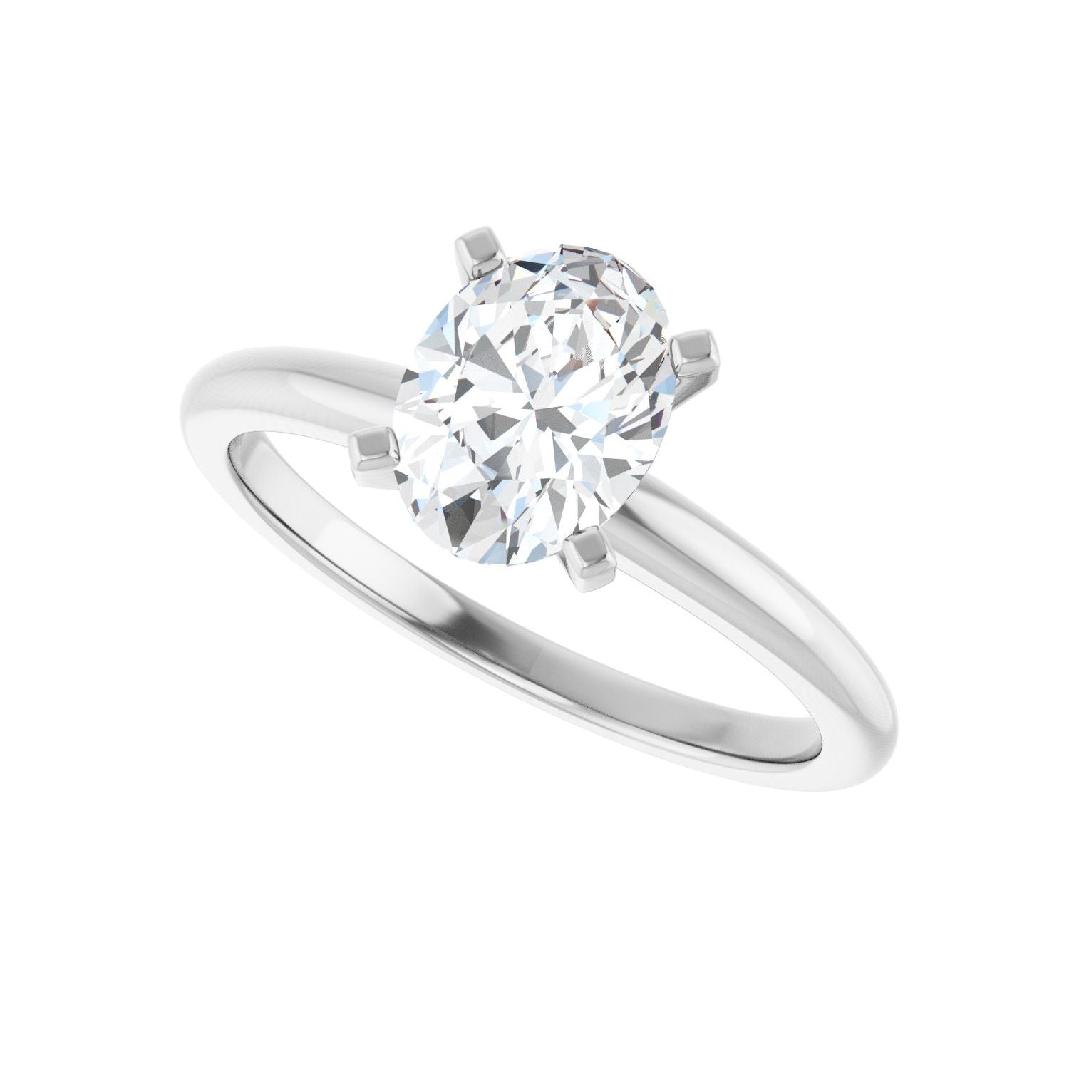 Oval Engagement Ring | Metal Type=14K White Gold | Center Stone Size=1.5 CT | Image 5