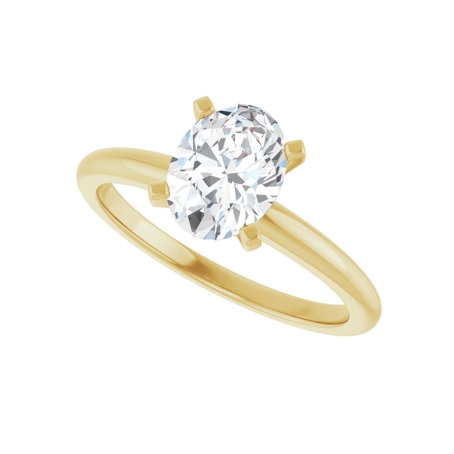 Oval Engagement Ring | Metal Type=14K Yellow Gold | Center Stone Size=1.5 CT | Image 5