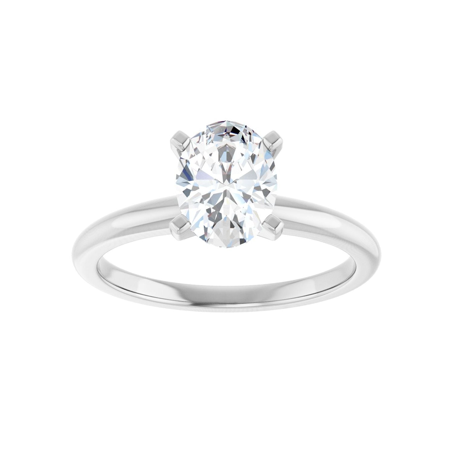 Oval Engagement Ring | Metal Type=14K White Gold | Center Stone Size=1.5 CT | Image 3