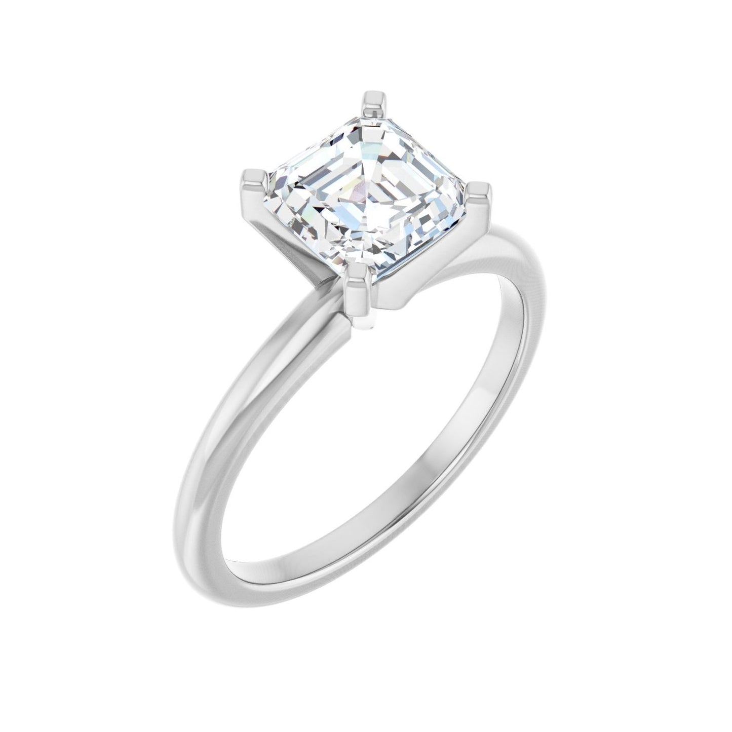 Asscher Engagement Ring | Metal Type=14K White Gold | Center Stone Size=1.5 CT | Image 1