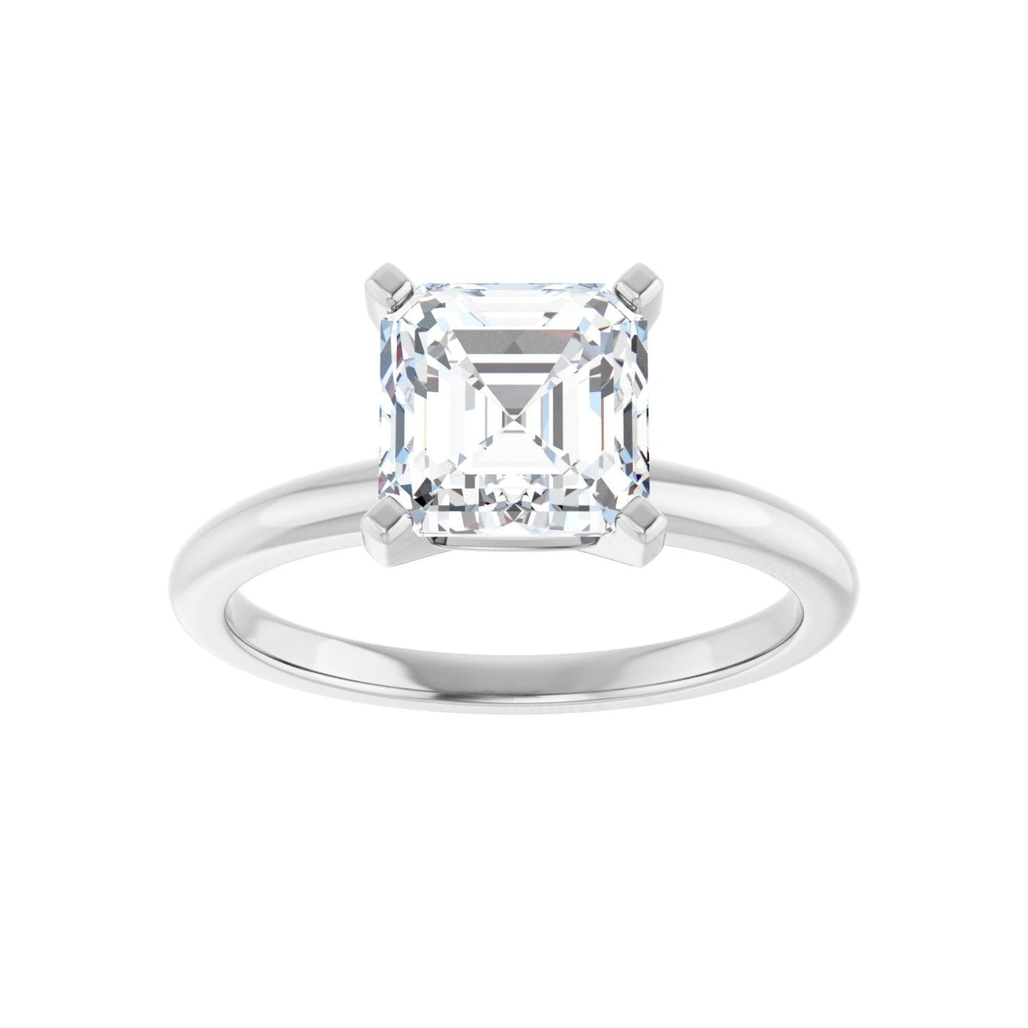 Asscher Engagement Ring | Metal Type=14K White Gold | Center Stone Size=2 CT | Image 3